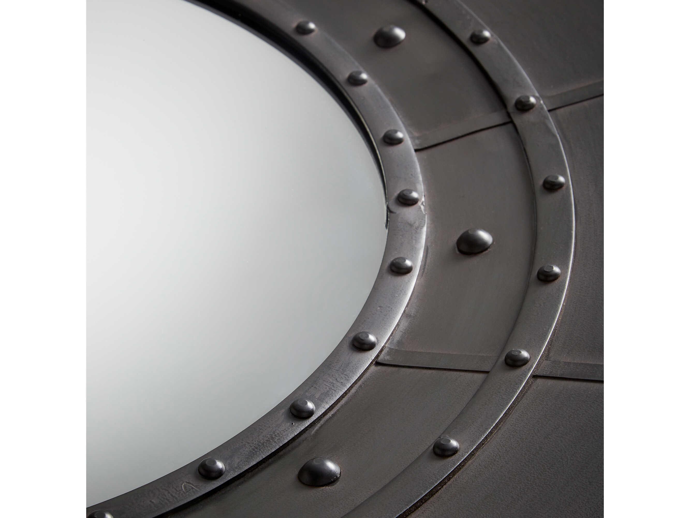 Cyan Design Falkirk Black Round Wall Mirror