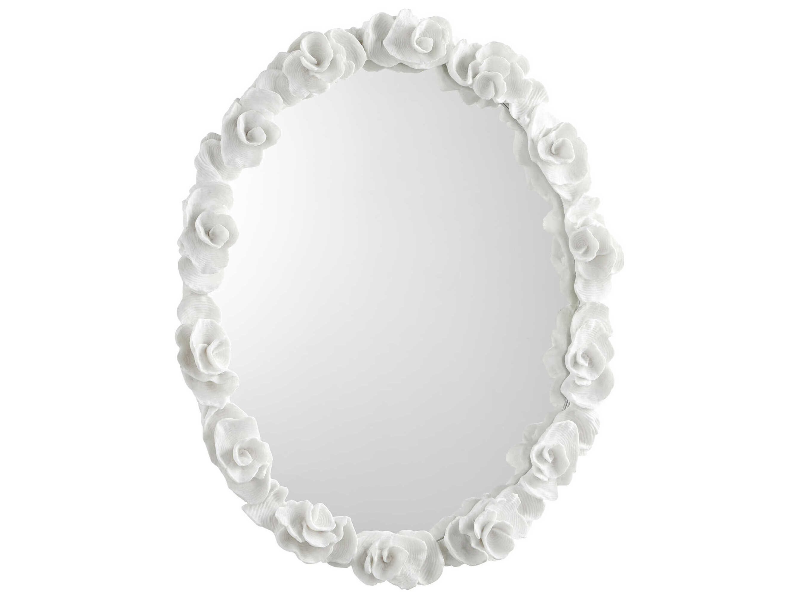Cyan Design Gardenia White Oval Wall Mirror