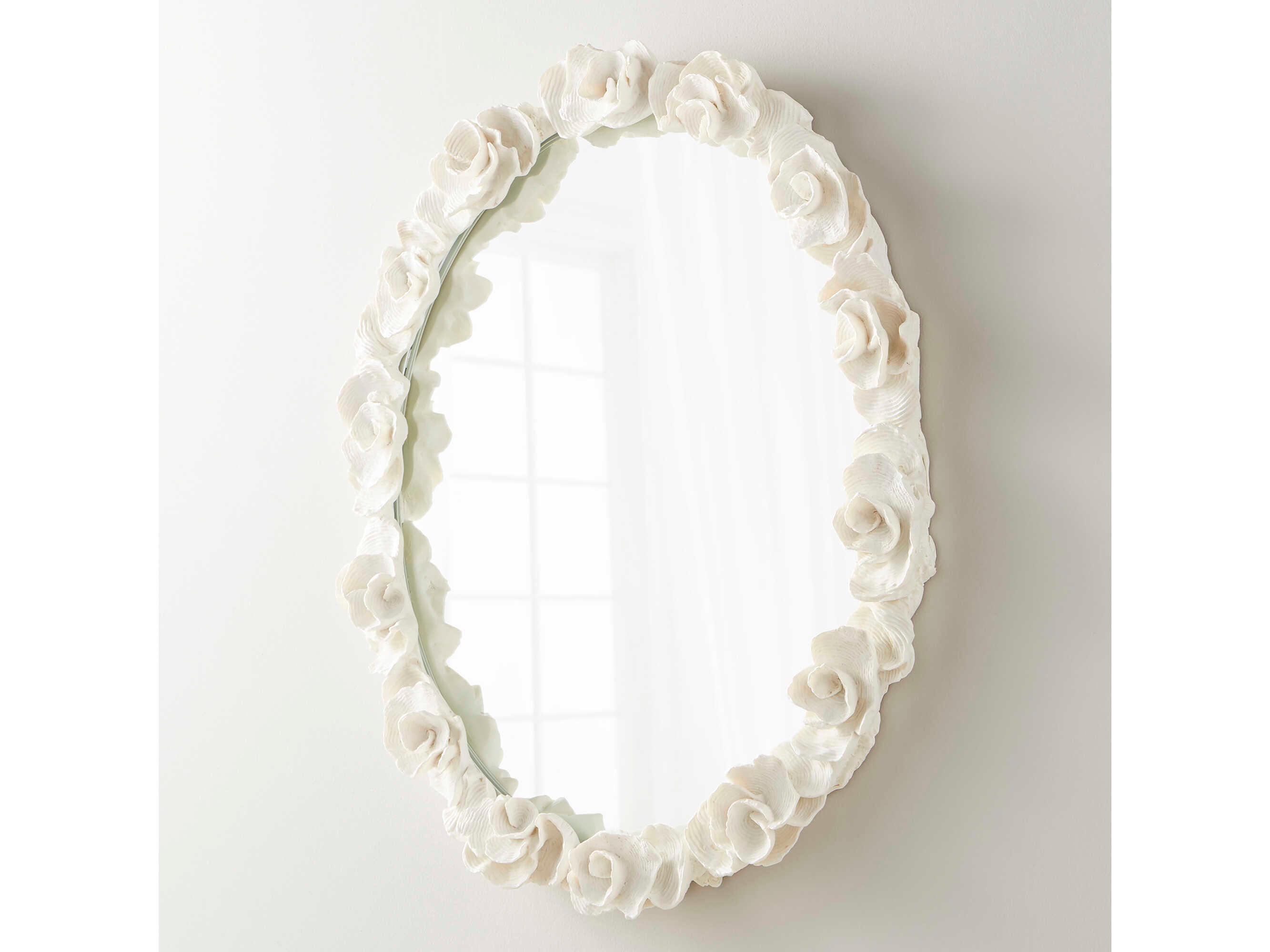 Cyan Design Gardenia White Oval Wall Mirror