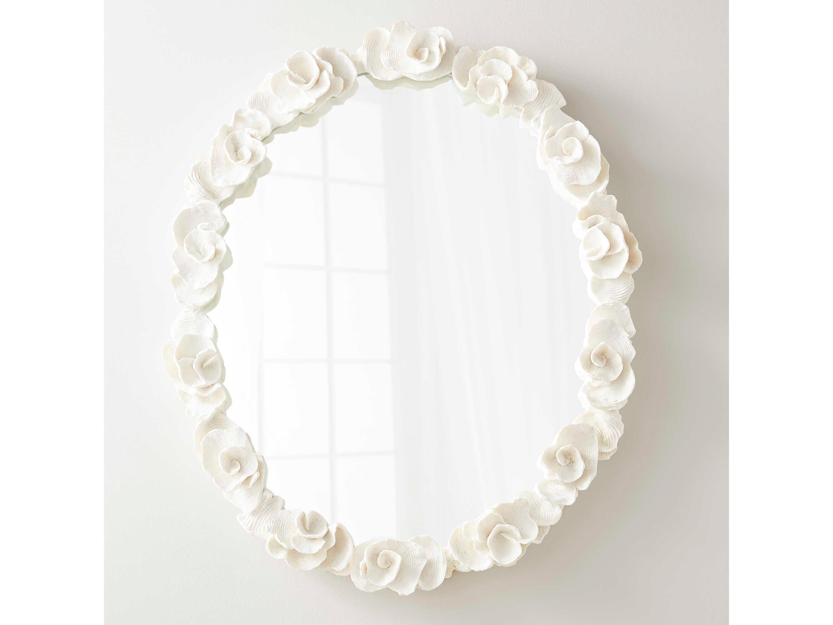 Cyan Design Gardenia White Oval Wall Mirror