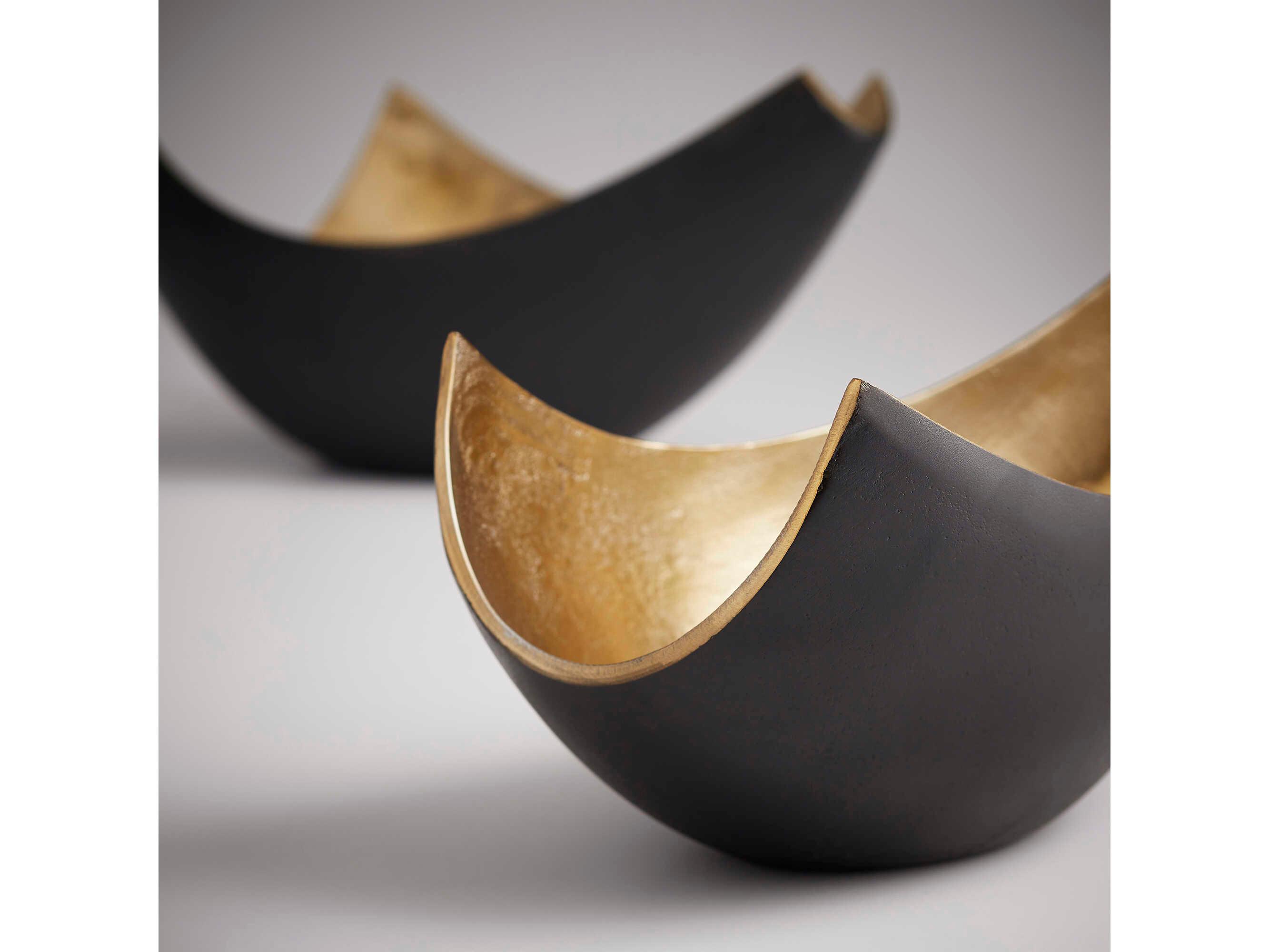 Cyan Design Matt Black Gold Boema Serving Tray