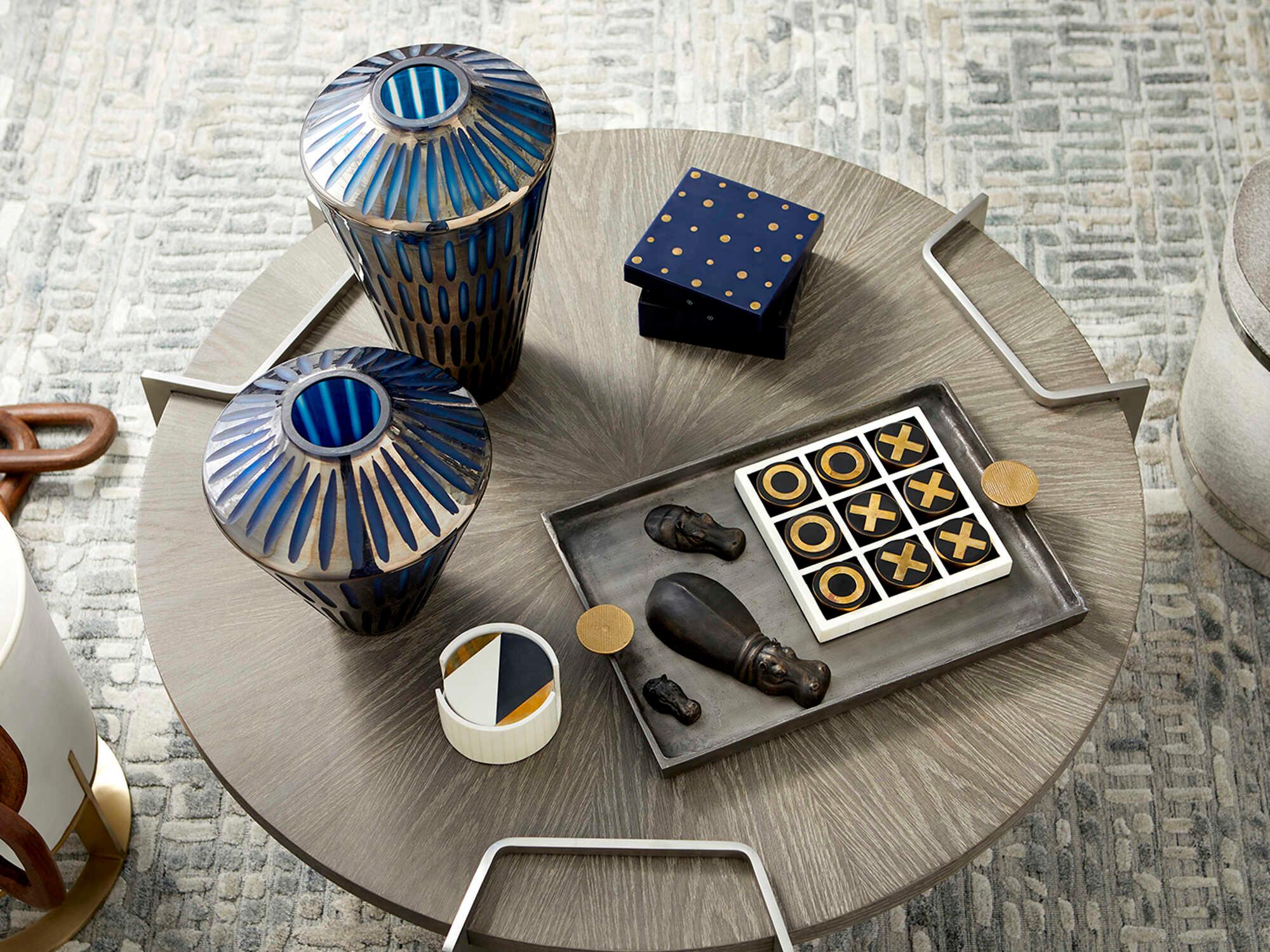 Cyan Design Black Gold White Modametric Coasters