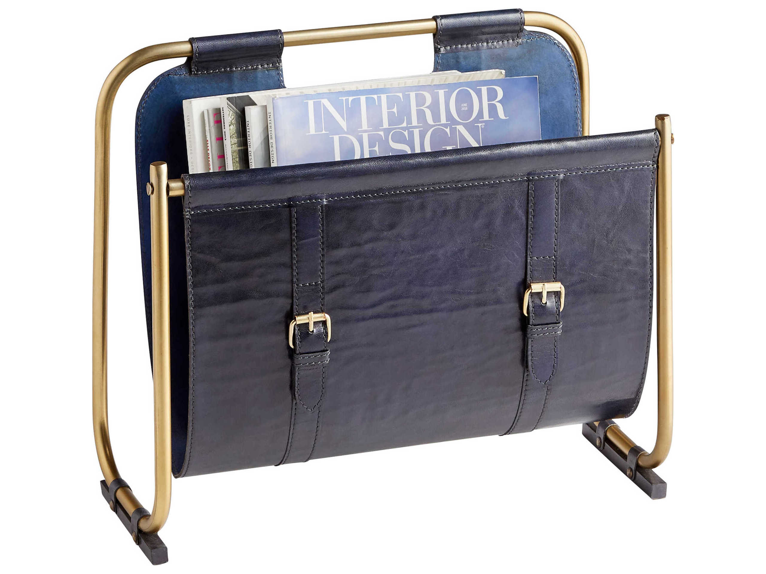 Cyan Design Granville Blue Antique Brass Blue Antique Brass Magazine Rack