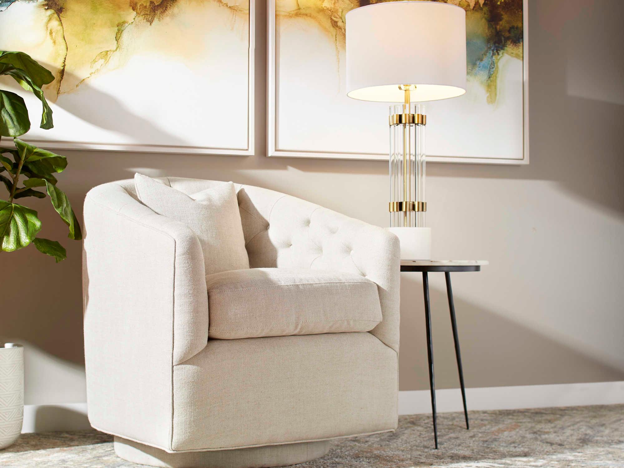 Cyan Design Swivel Silver Fabric Accent Chair