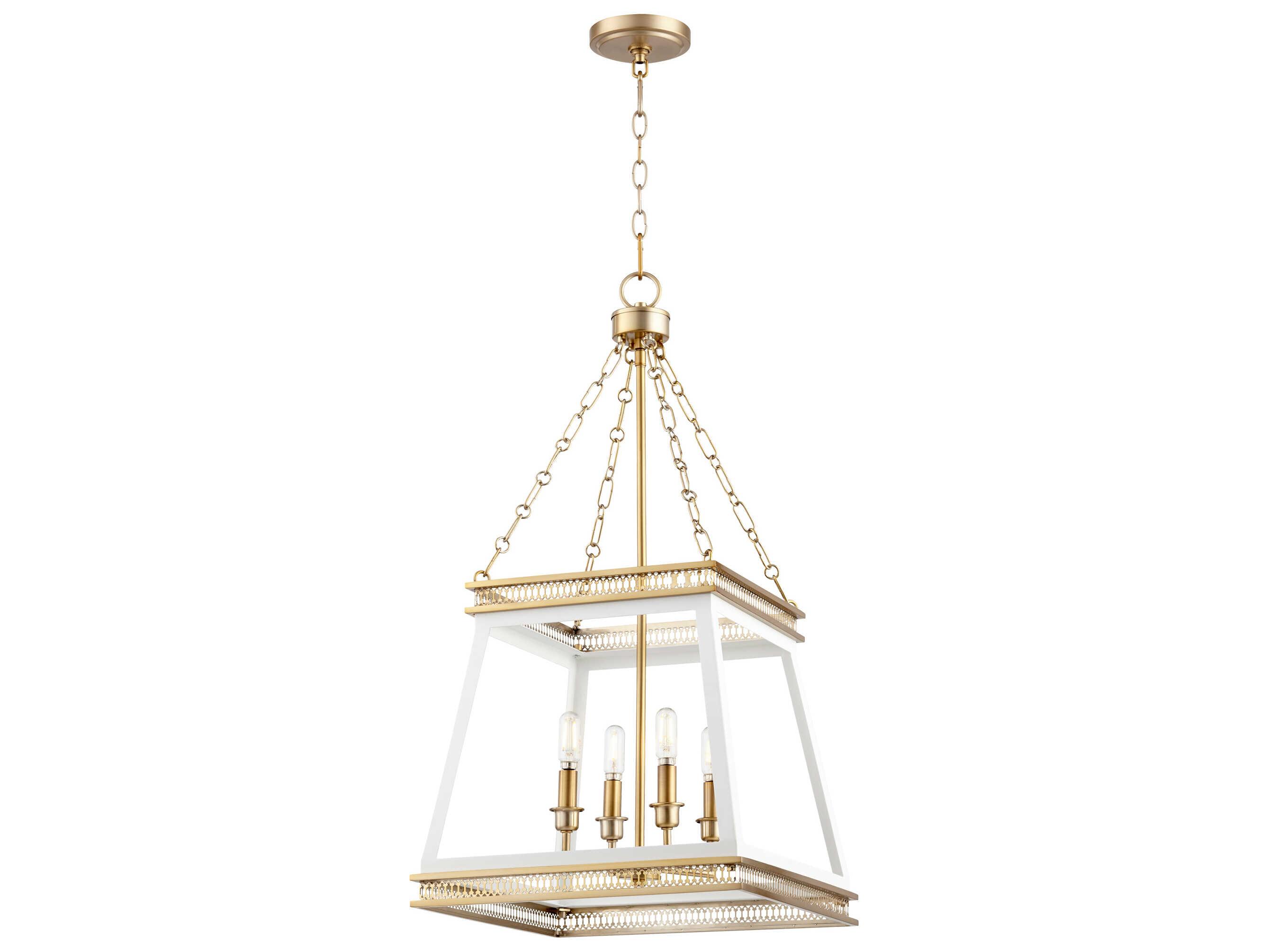 Cyan Design 4-Light White Aged Brass Candelabra Chandelier