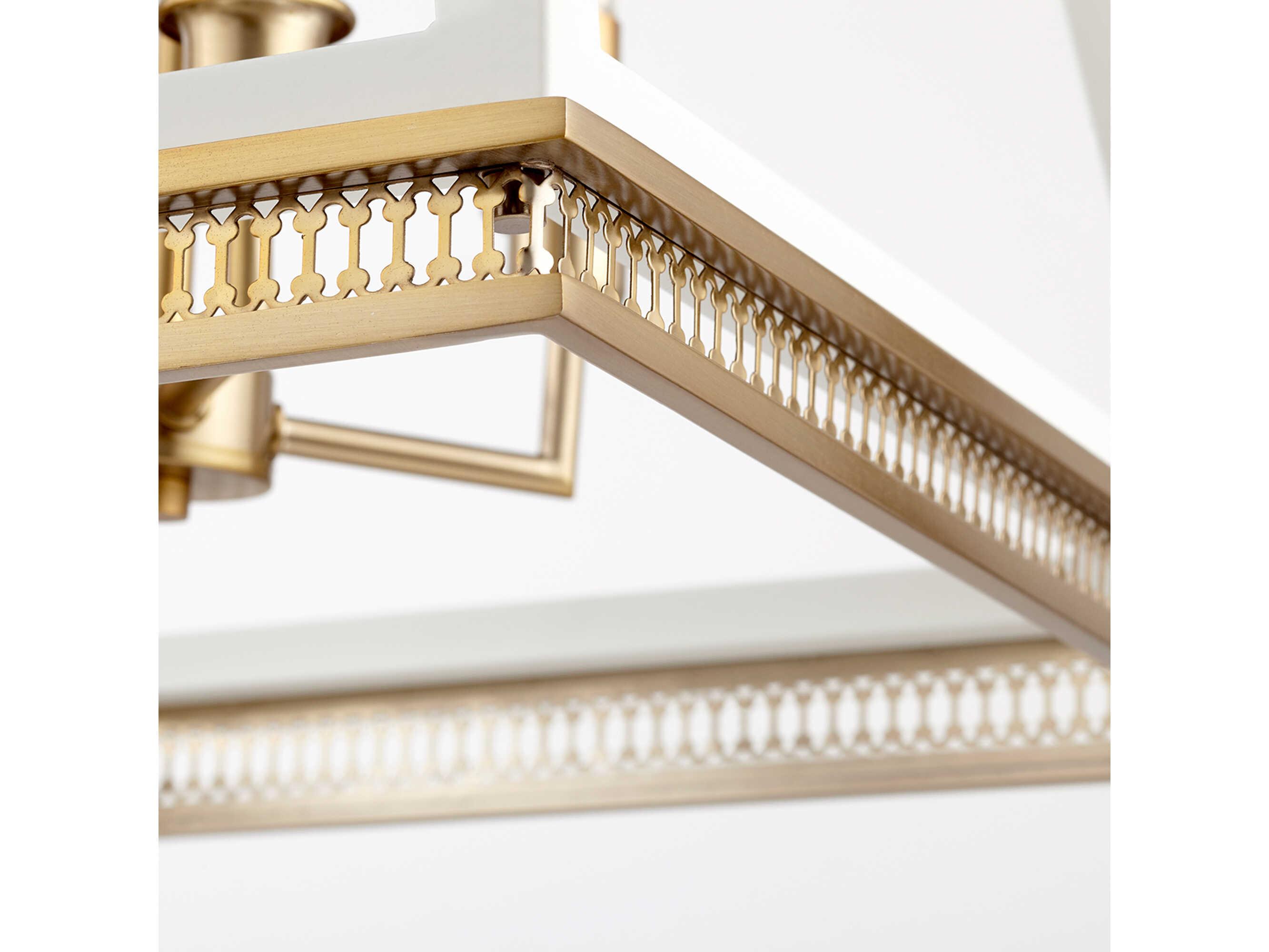 Cyan Design 4-Light White Aged Brass Candelabra Chandelier