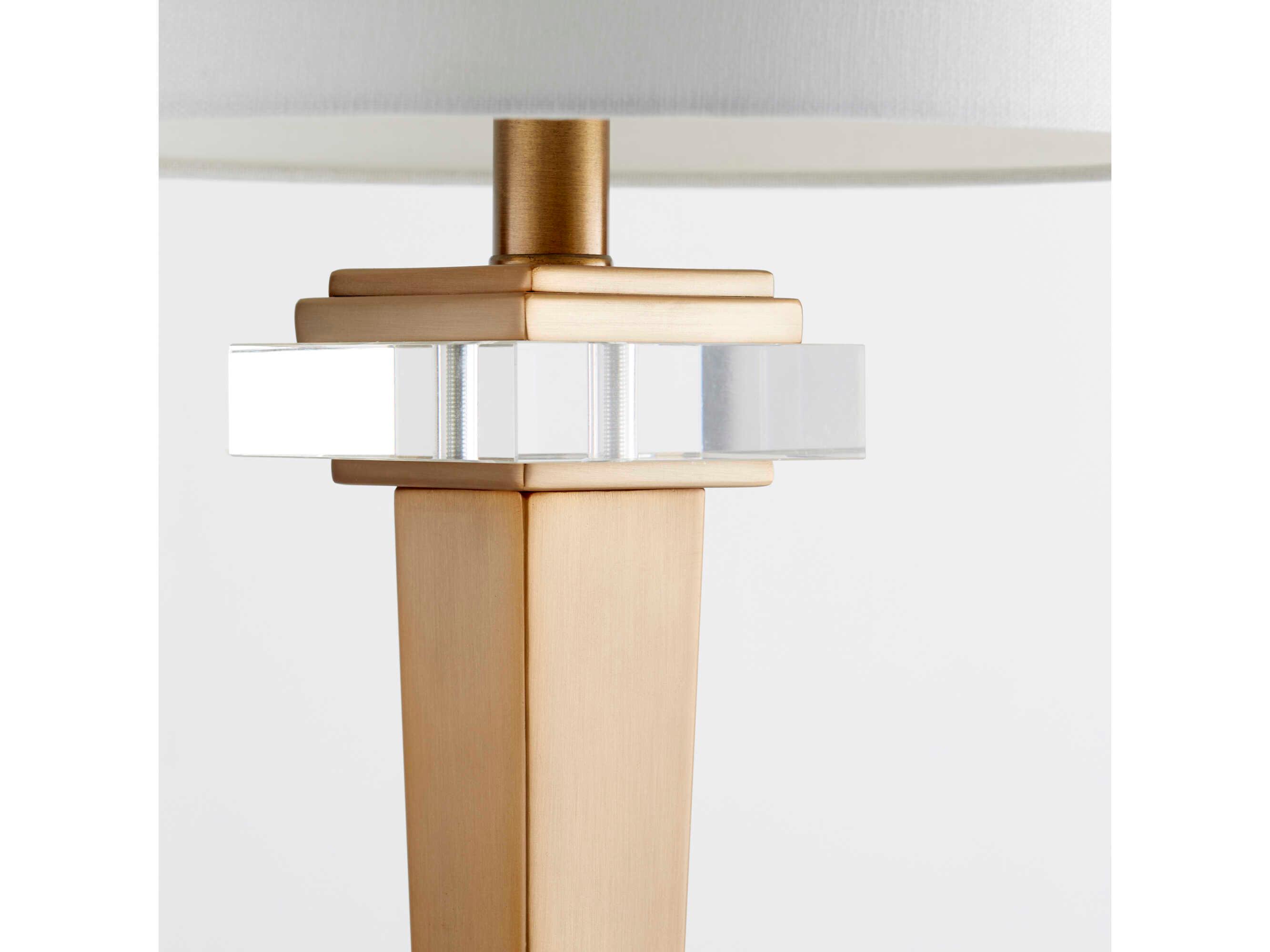 Cyan Design Statuette Brass Off White Linen Shade And Liner Crystal Buffet Lamp