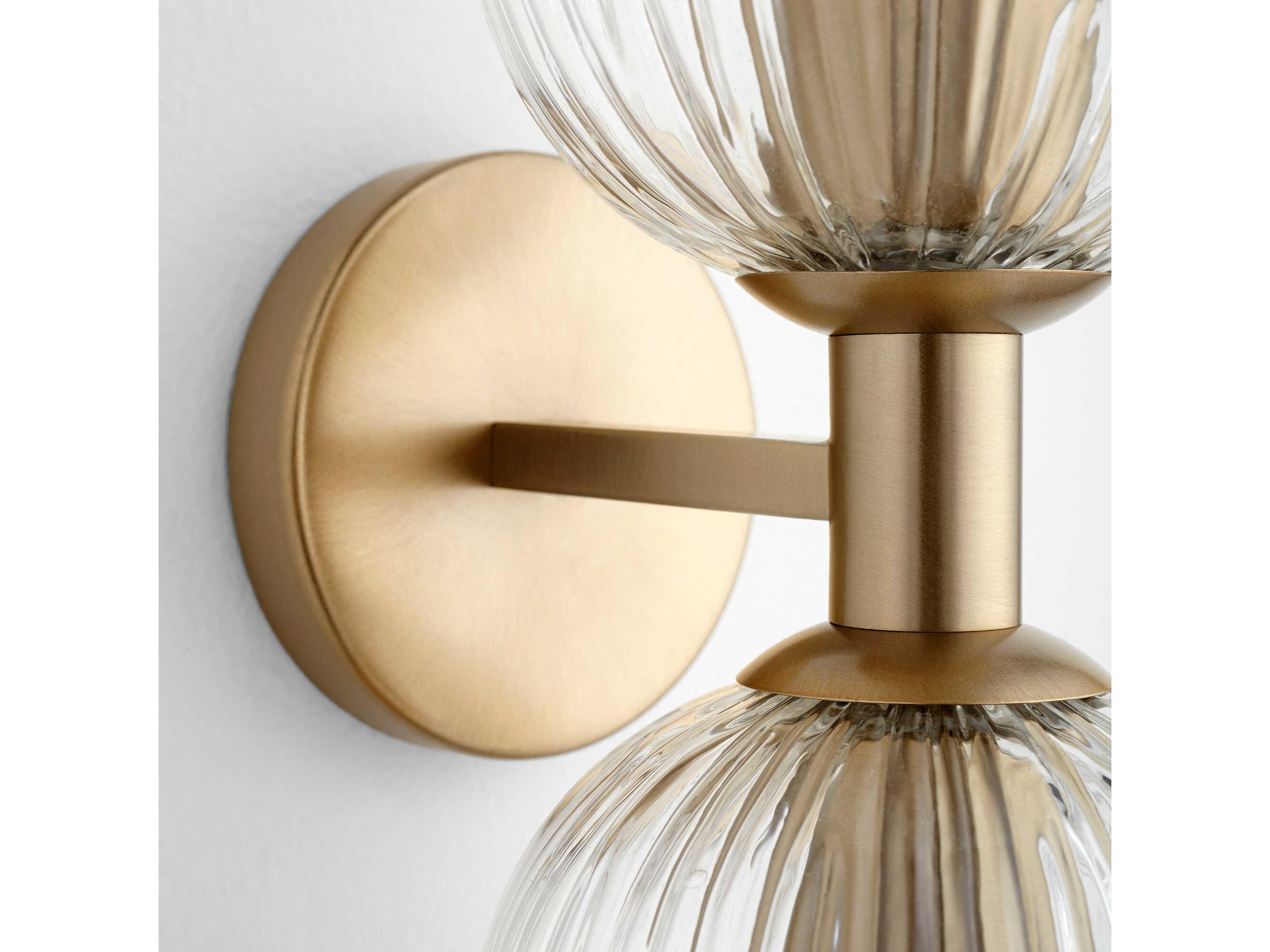 Cyan Design 2-Light Aged Brass Glass Wall Sconce