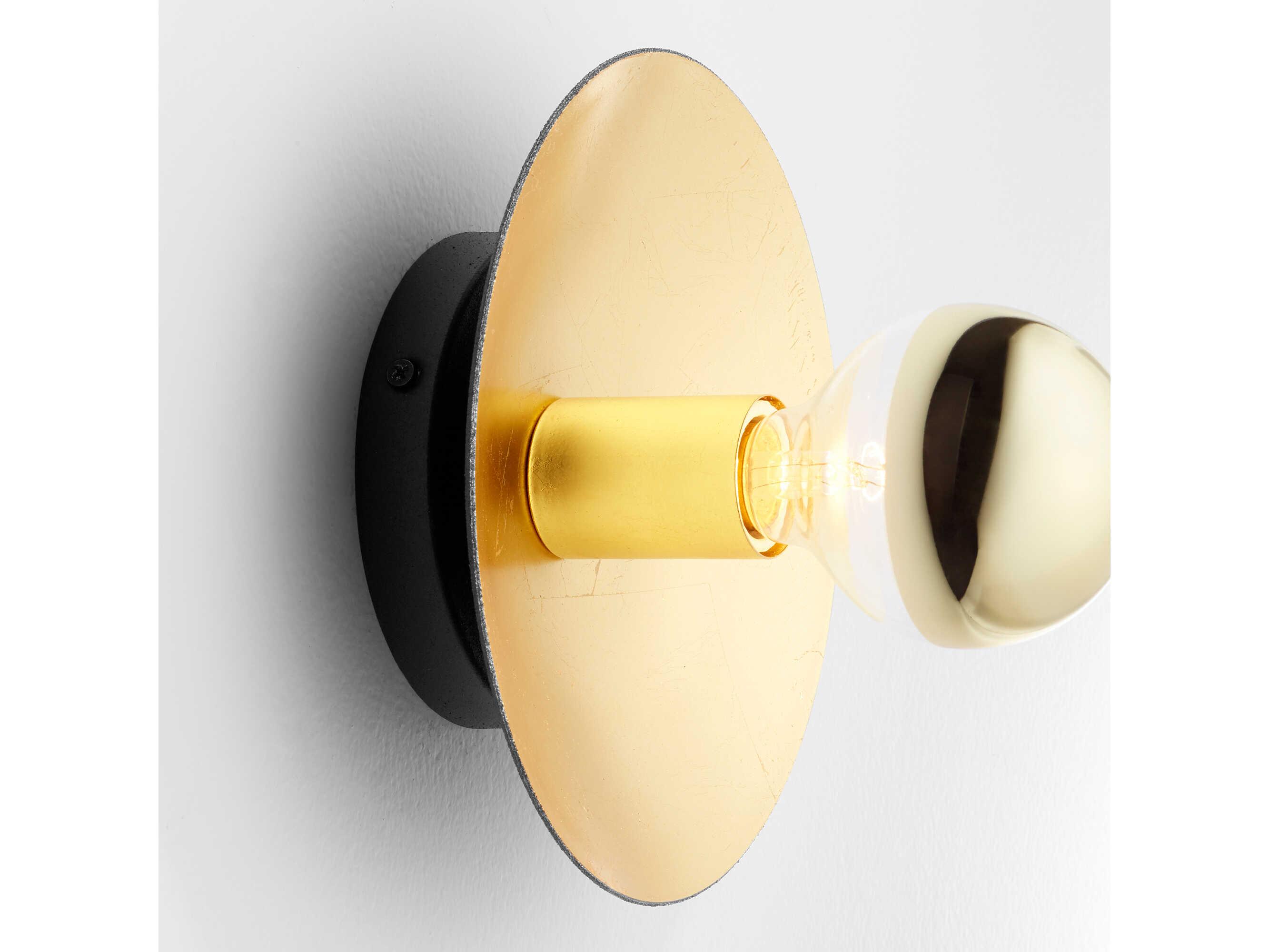 Cyan Design 1-Light Noir Gold Leaf Black Wall Sconce