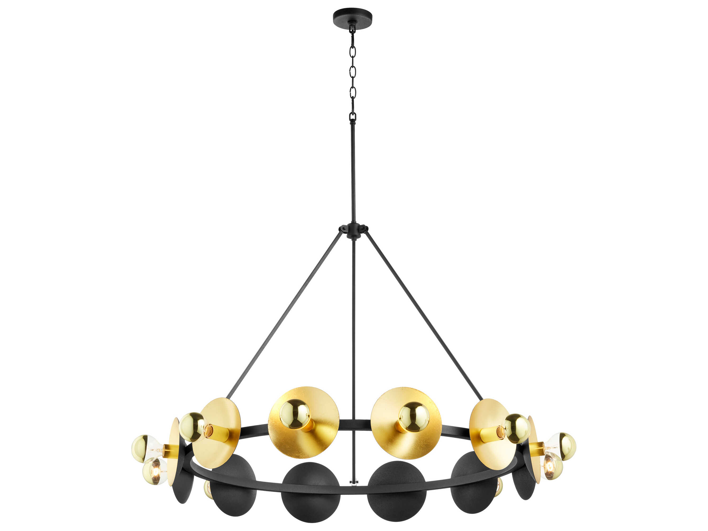 Cyan Design 12-Light Noir Gold Leaf Black Chandelier