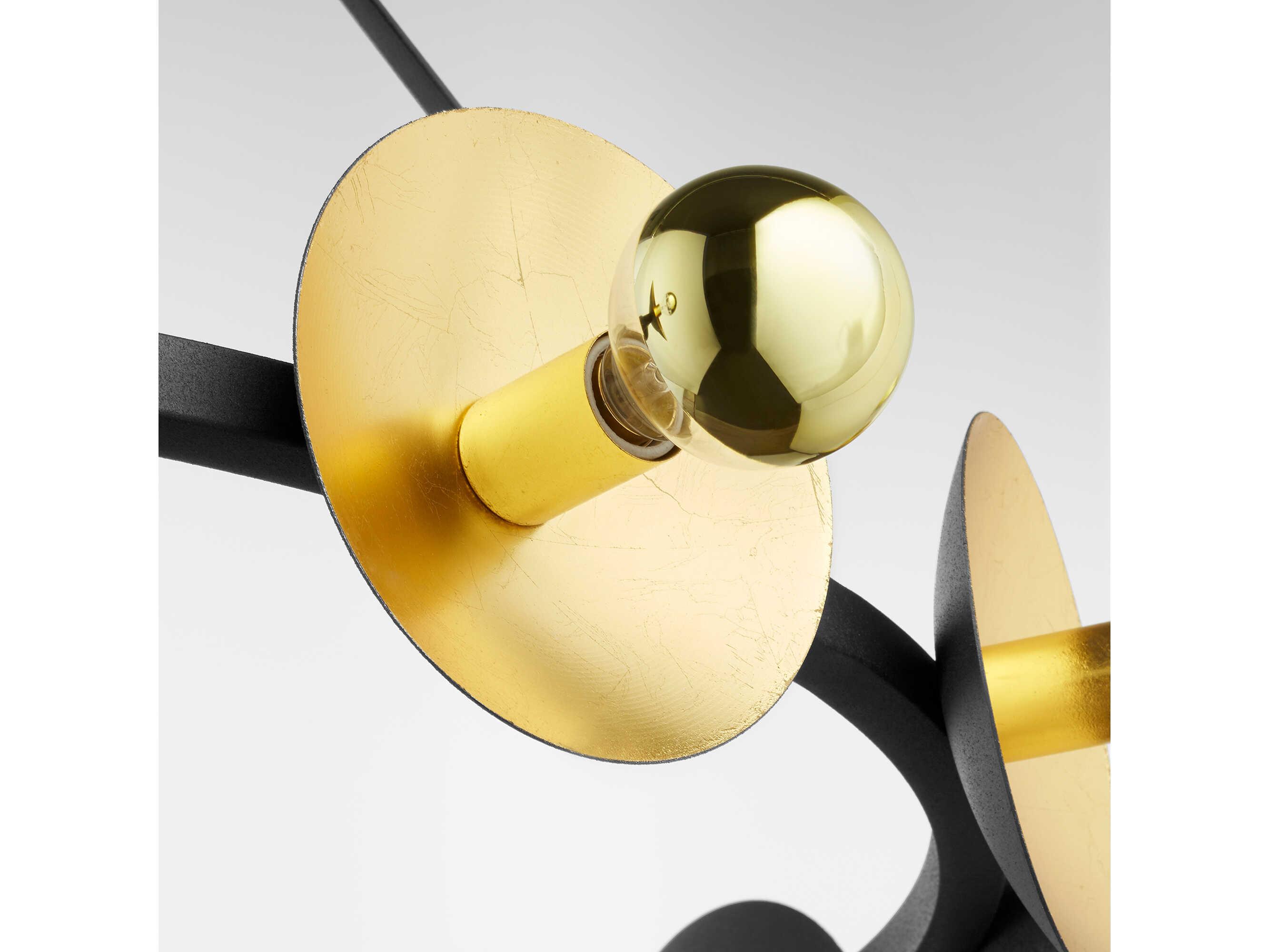 Cyan Design 12-Light Noir Gold Leaf Black Chandelier