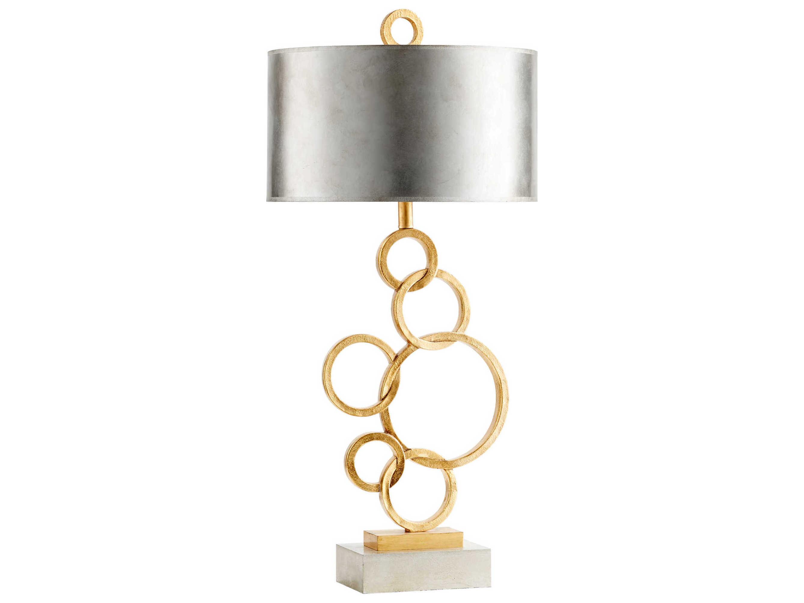 Cyan Design Cercles Silver Gold Gray Paper Shade Buffet Lamp