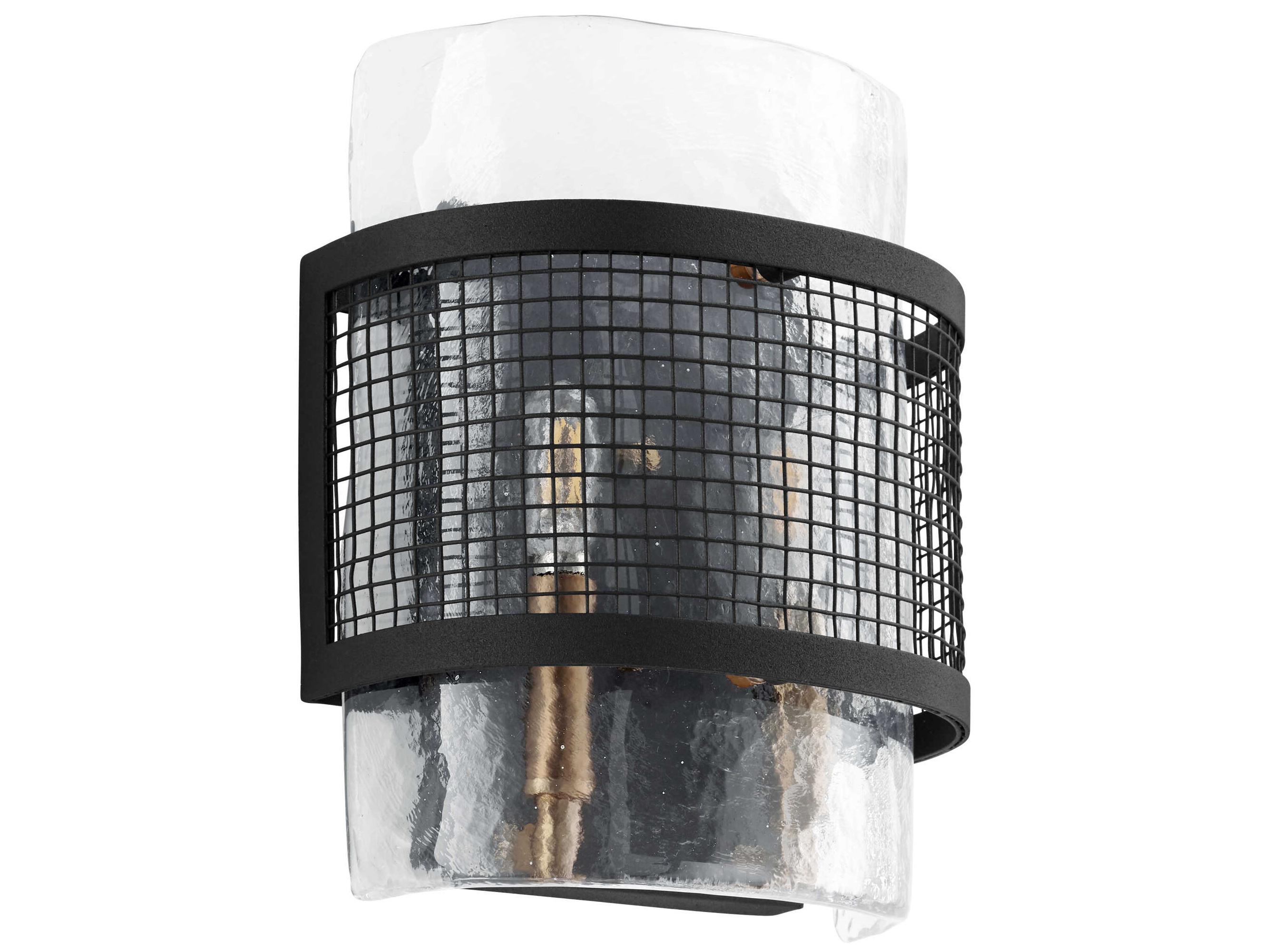 Cyan Design 2-Light Noir Aged Brass Black Glass Wall Sconce