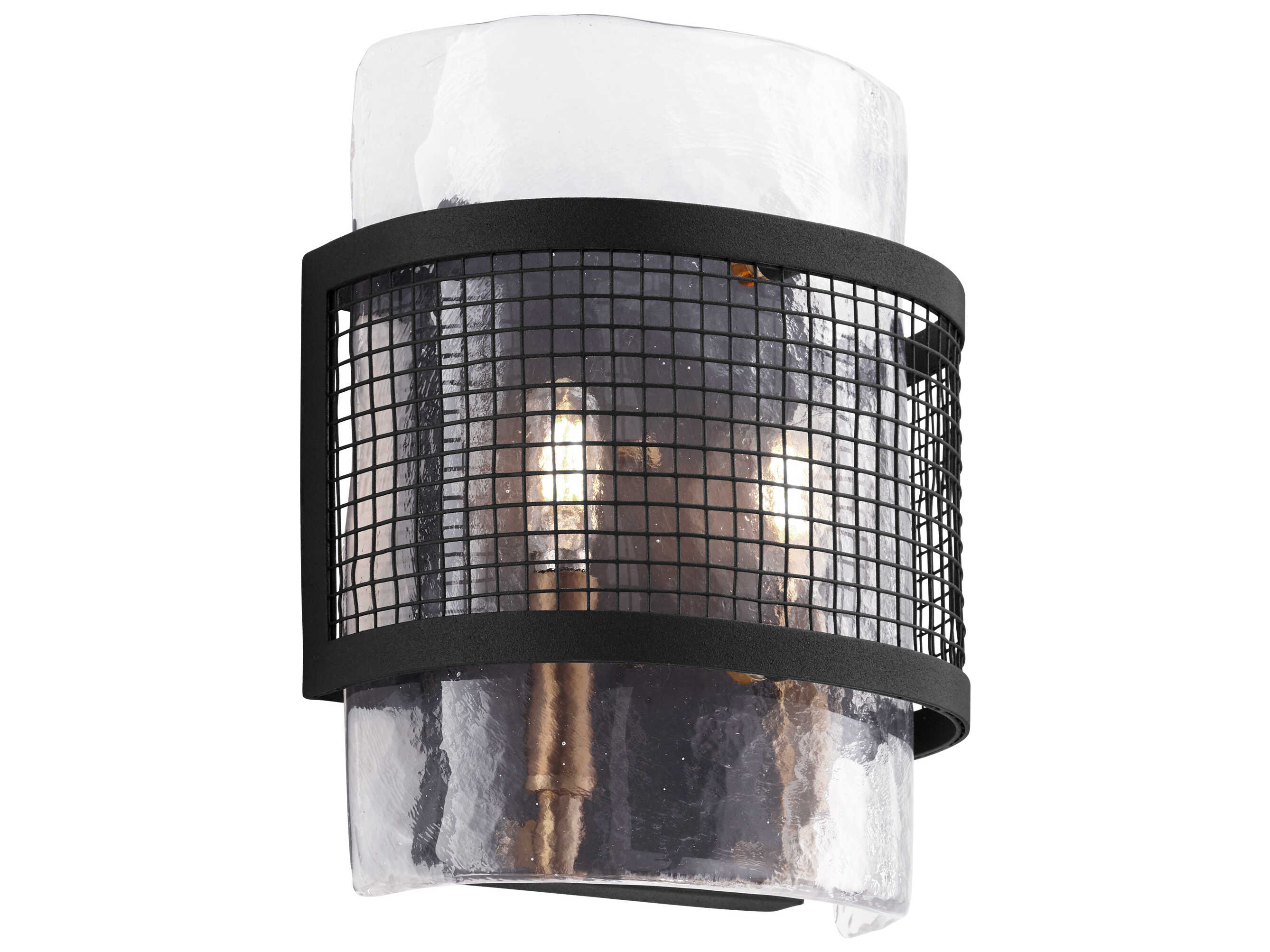 Cyan Design 2-Light Noir Aged Brass Black Glass Wall Sconce