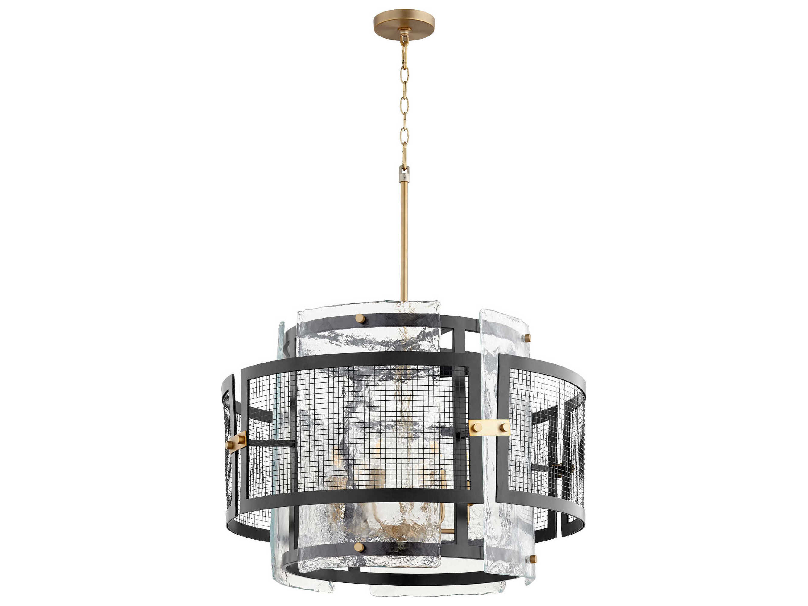 Cyan Design 6-Light Noir Aged Brass Black Glass Candelabra Chandelier