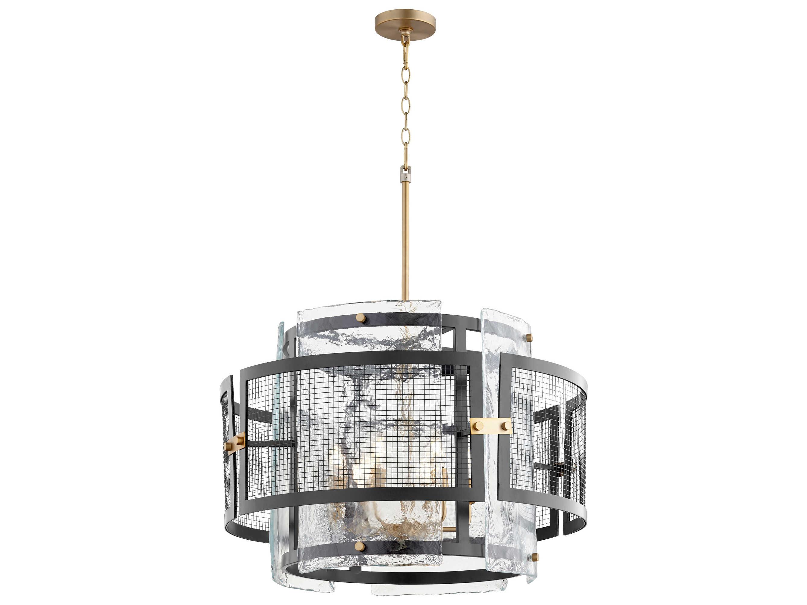 Cyan Design 6-Light Noir Aged Brass Black Glass Candelabra Chandelier