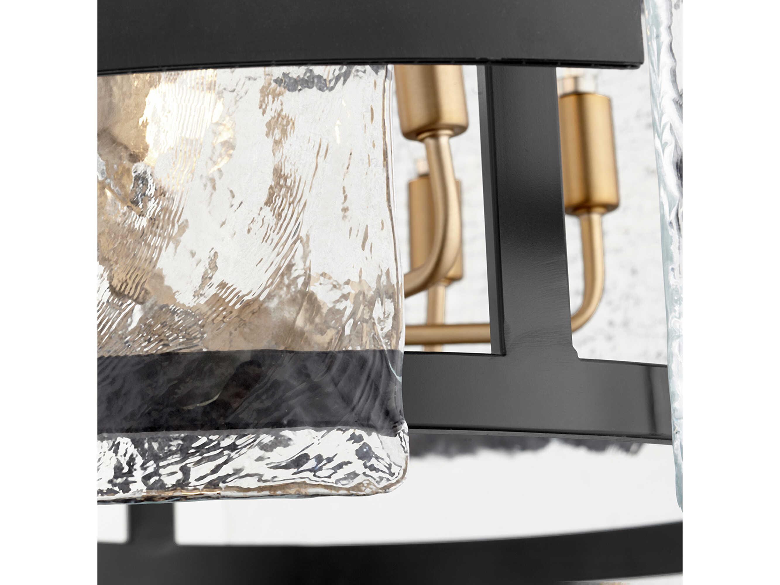 Cyan Design 6-Light Noir Aged Brass Black Glass Candelabra Chandelier