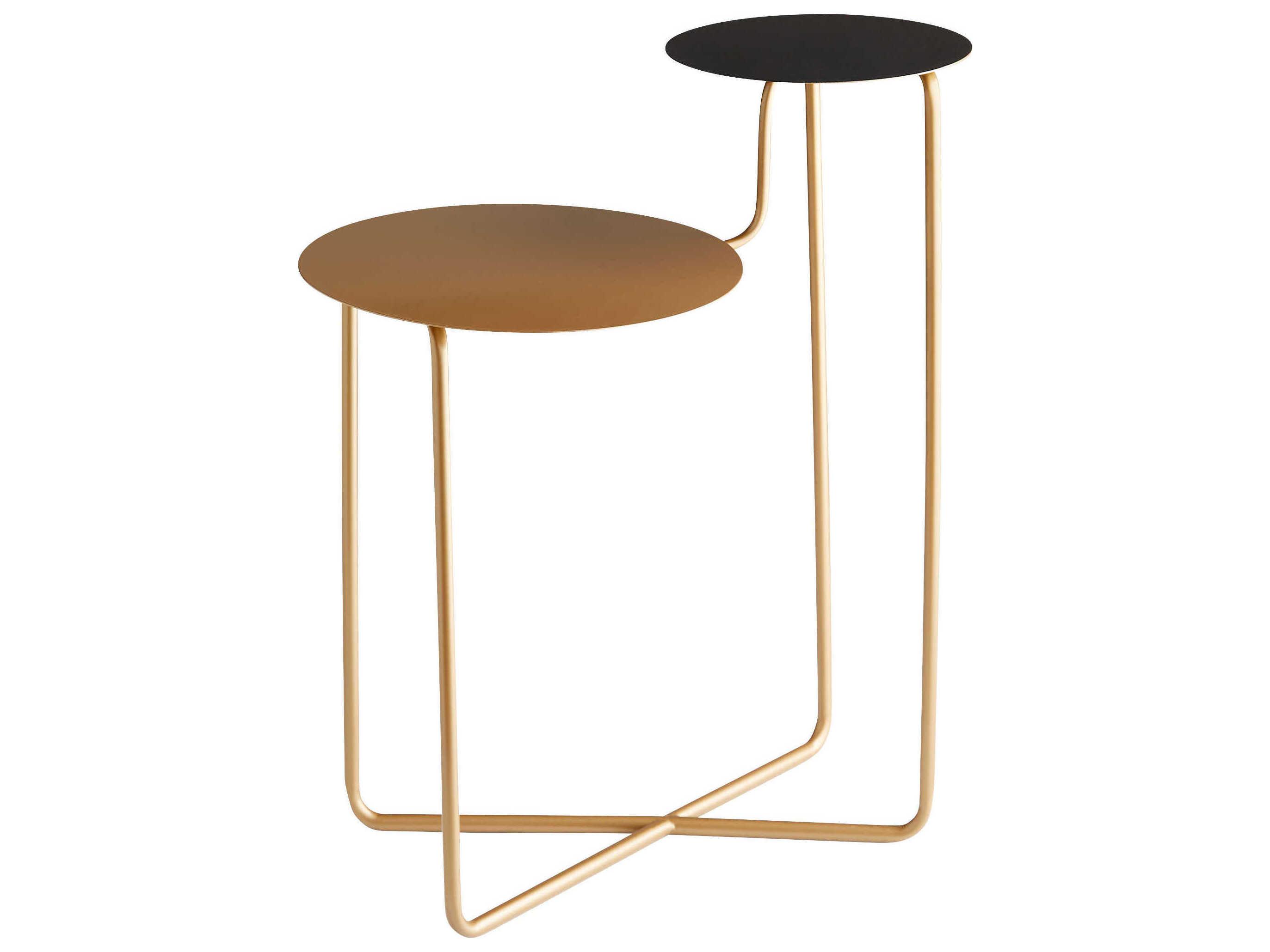 Cyan Design Round Metal Bronze Black End Table
