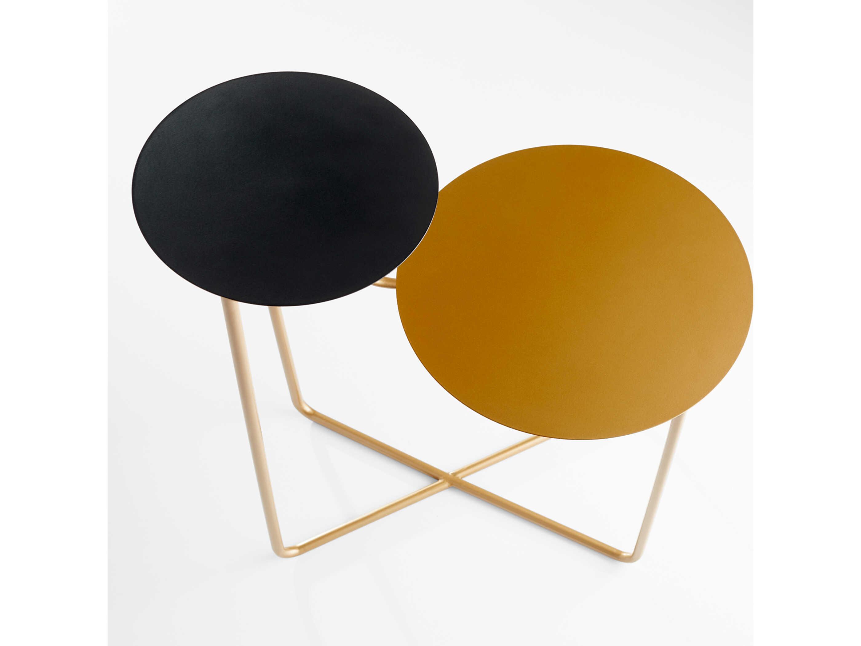 Cyan Design Round Metal Bronze Black End Table