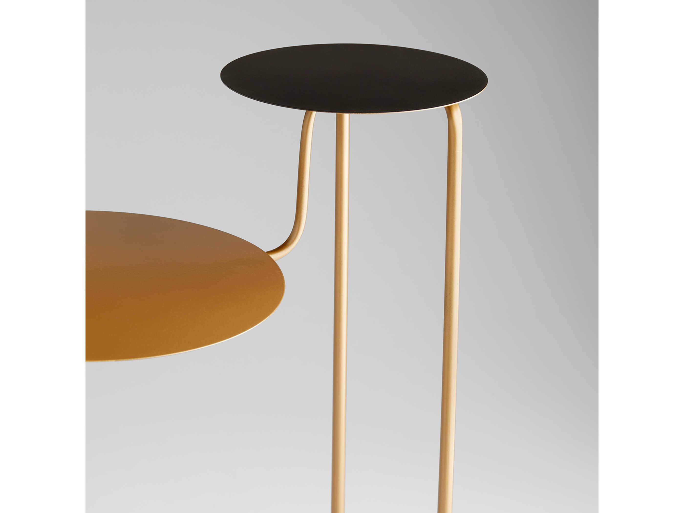 Cyan Design Round Metal Bronze Black End Table