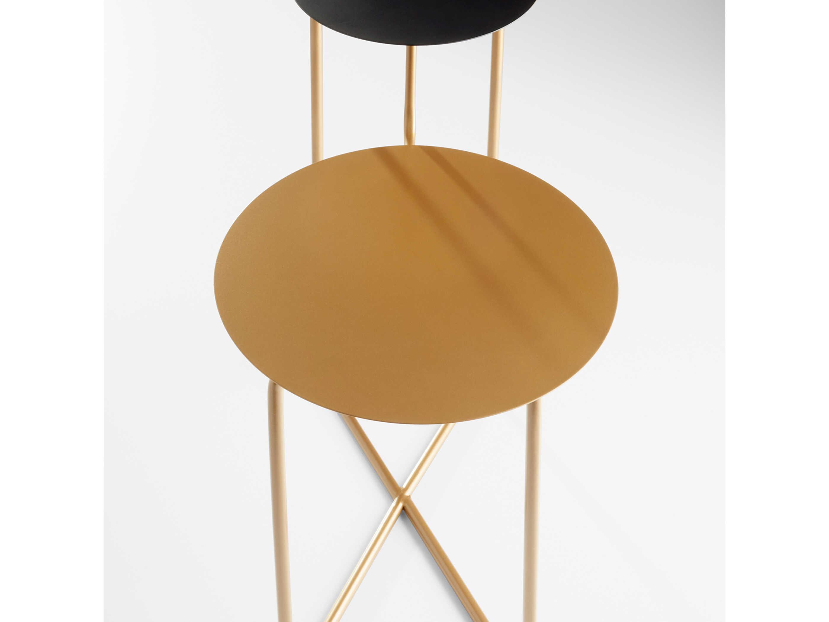 Cyan Design Round Metal Bronze Black End Table