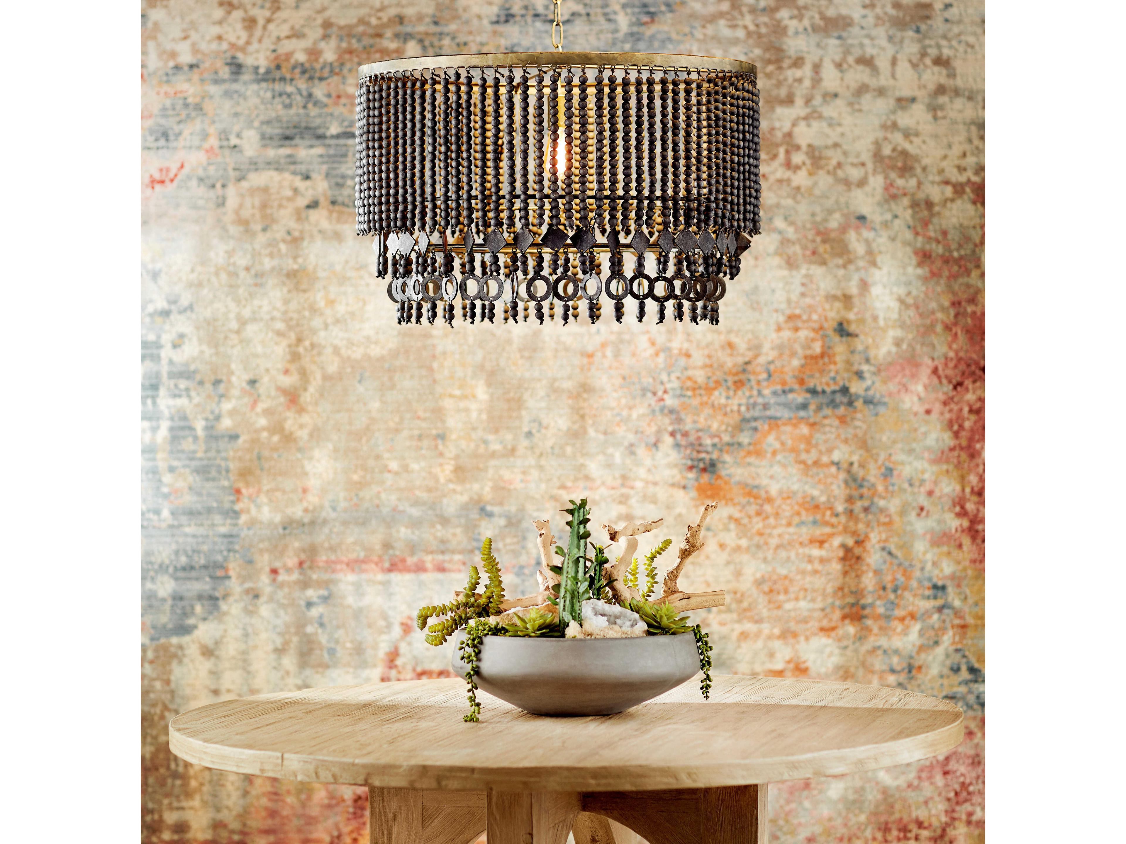 Cyan Design Estrella-III 1-Light Tinted Raw Iron Black Drum Pendant