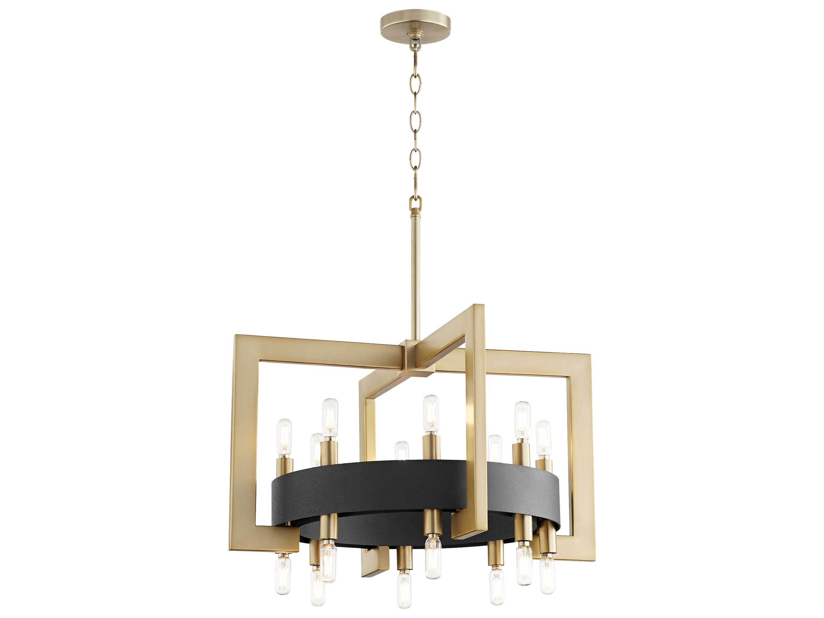 Cyan Design 16-Light6-Light Noir Aged Brass Black Candelabra Chandelier