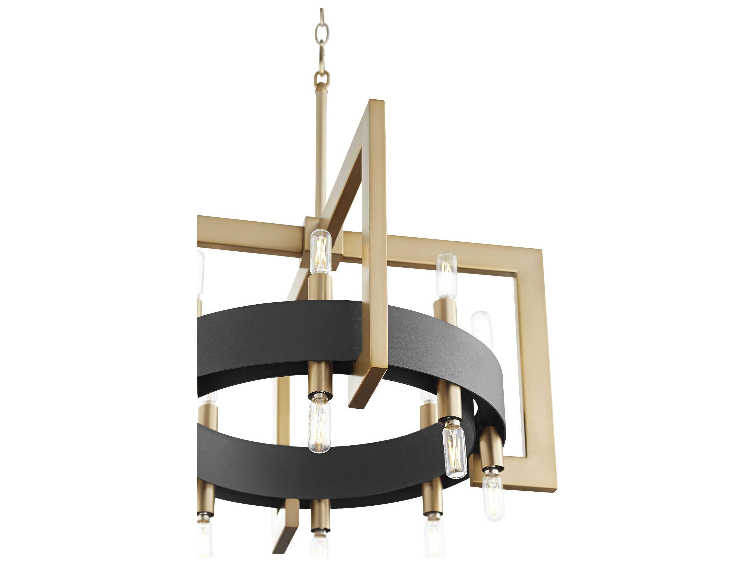 Cyan Design 16-Light6-Light Noir Aged Brass Black Candelabra Chandelier