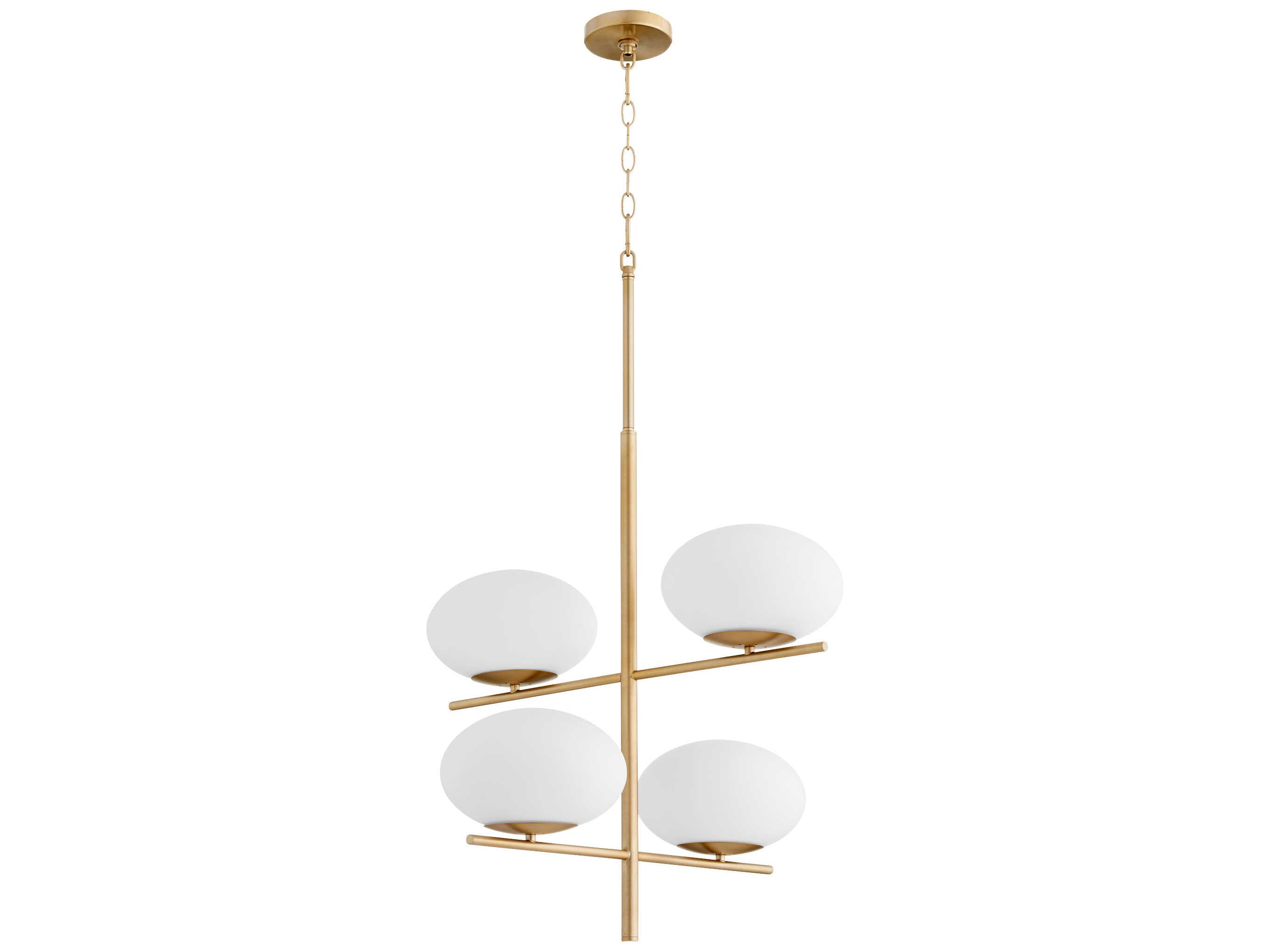 Cyan Design 4-Light Aged Brass Glass Candelabra Globe Chandelier