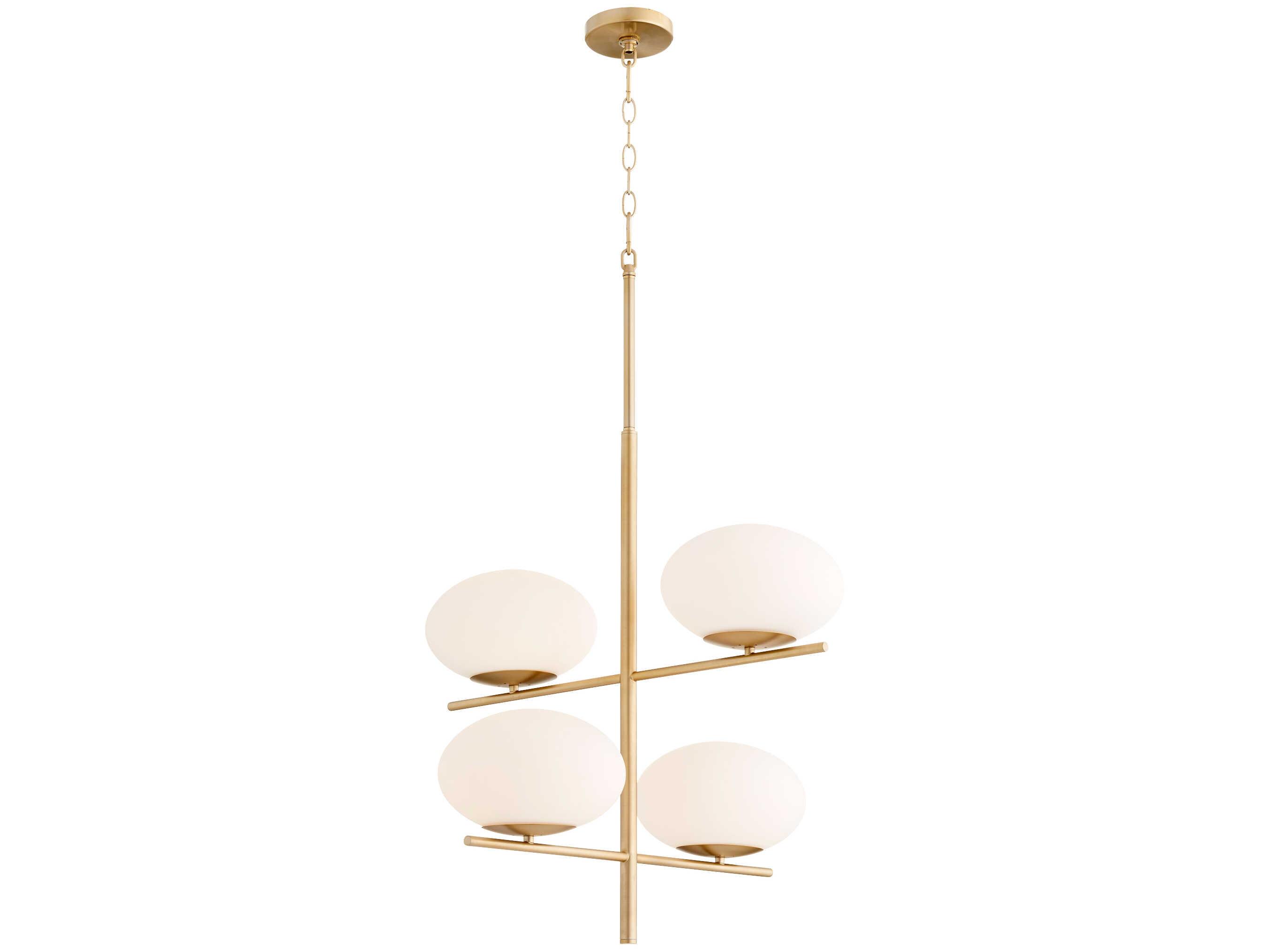 Cyan Design 4-Light Aged Brass Glass Candelabra Globe Chandelier