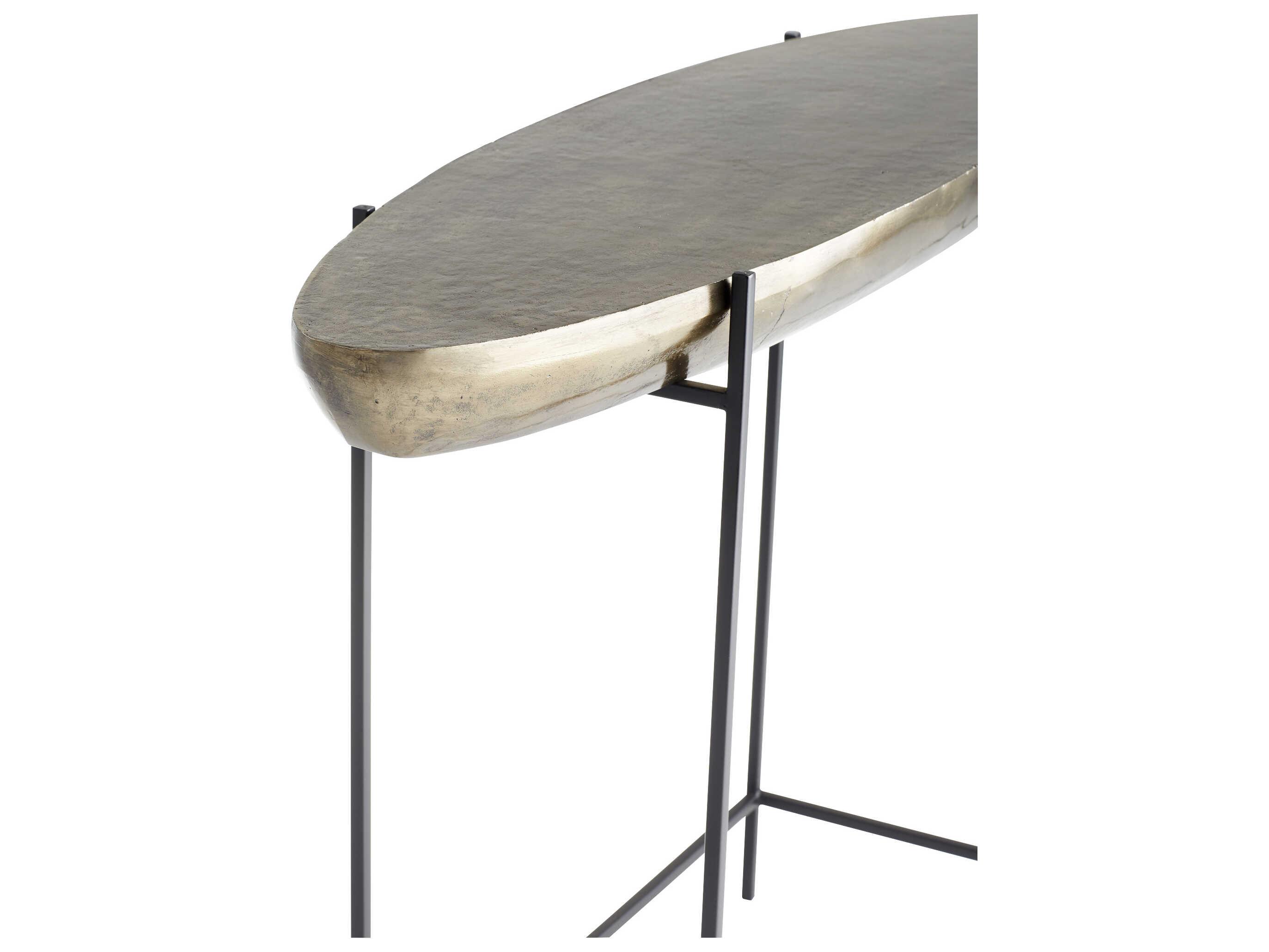 Cyan Design Oval Metal Aged Gold Console Table
