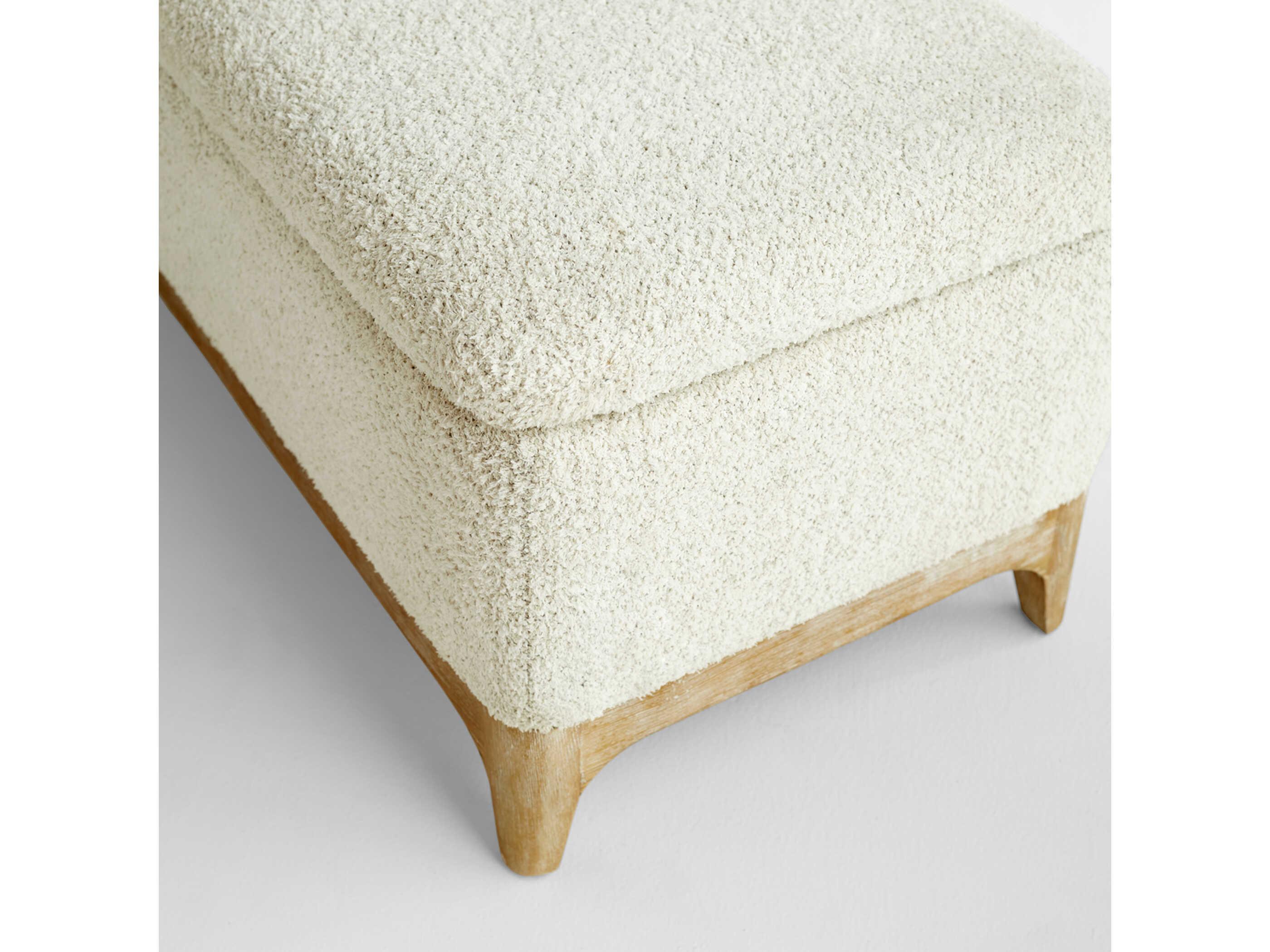 Cyan Design White Cream Upholstered Accent Bench