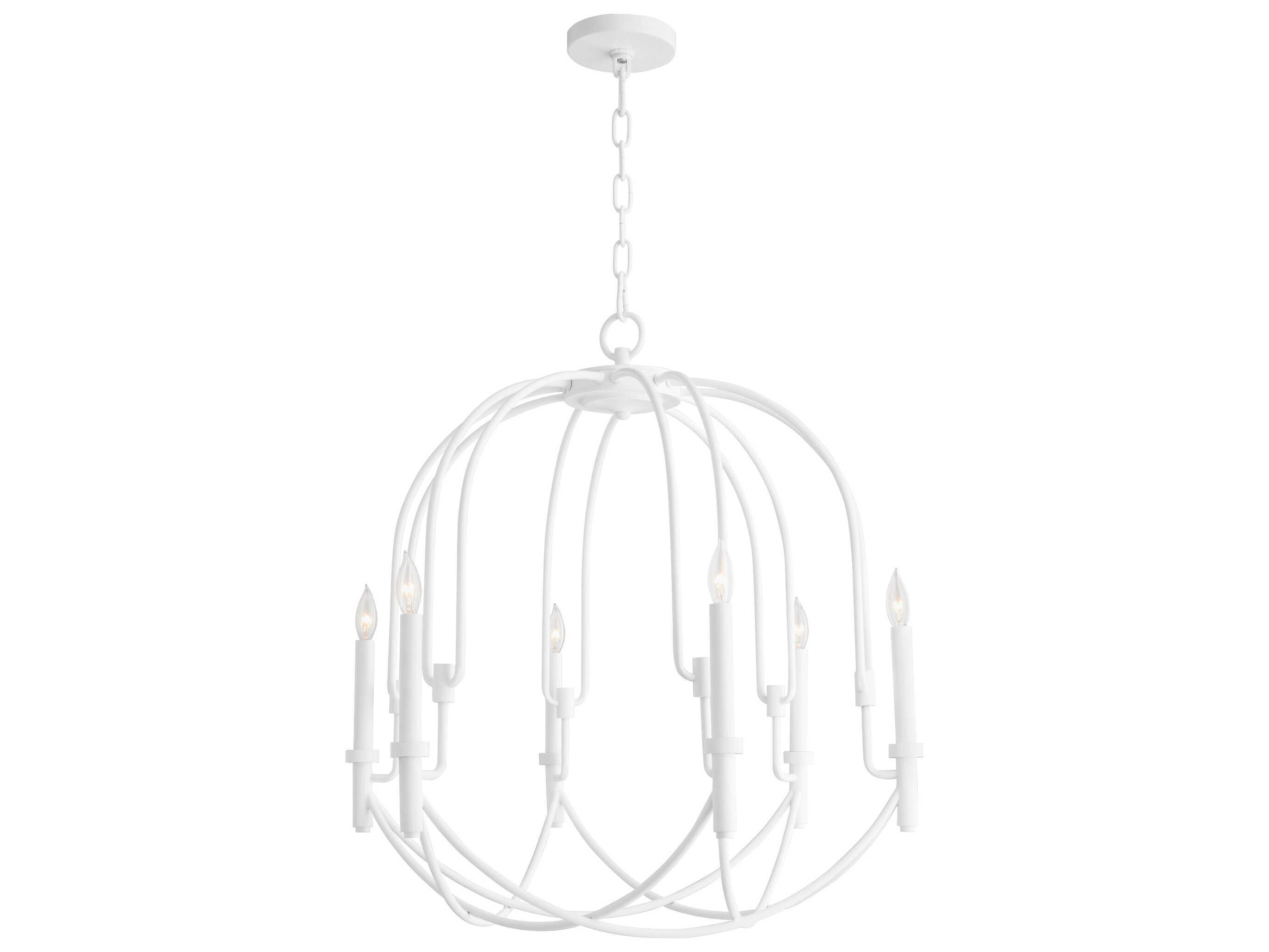Cyan Design 6-Light Studio White Candelabra Chandelier