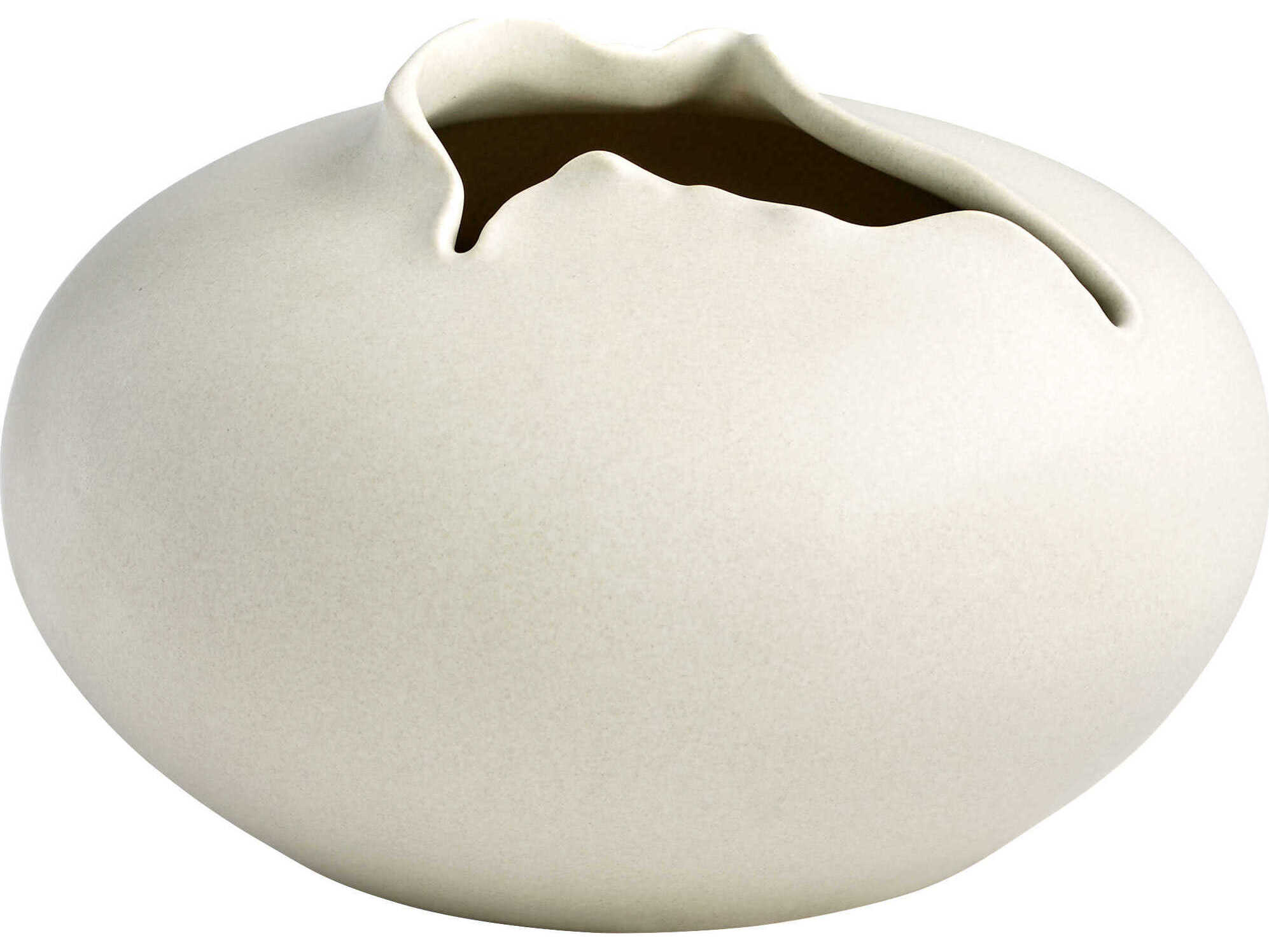 Cyan Design Off White Glaze Tambora Vase