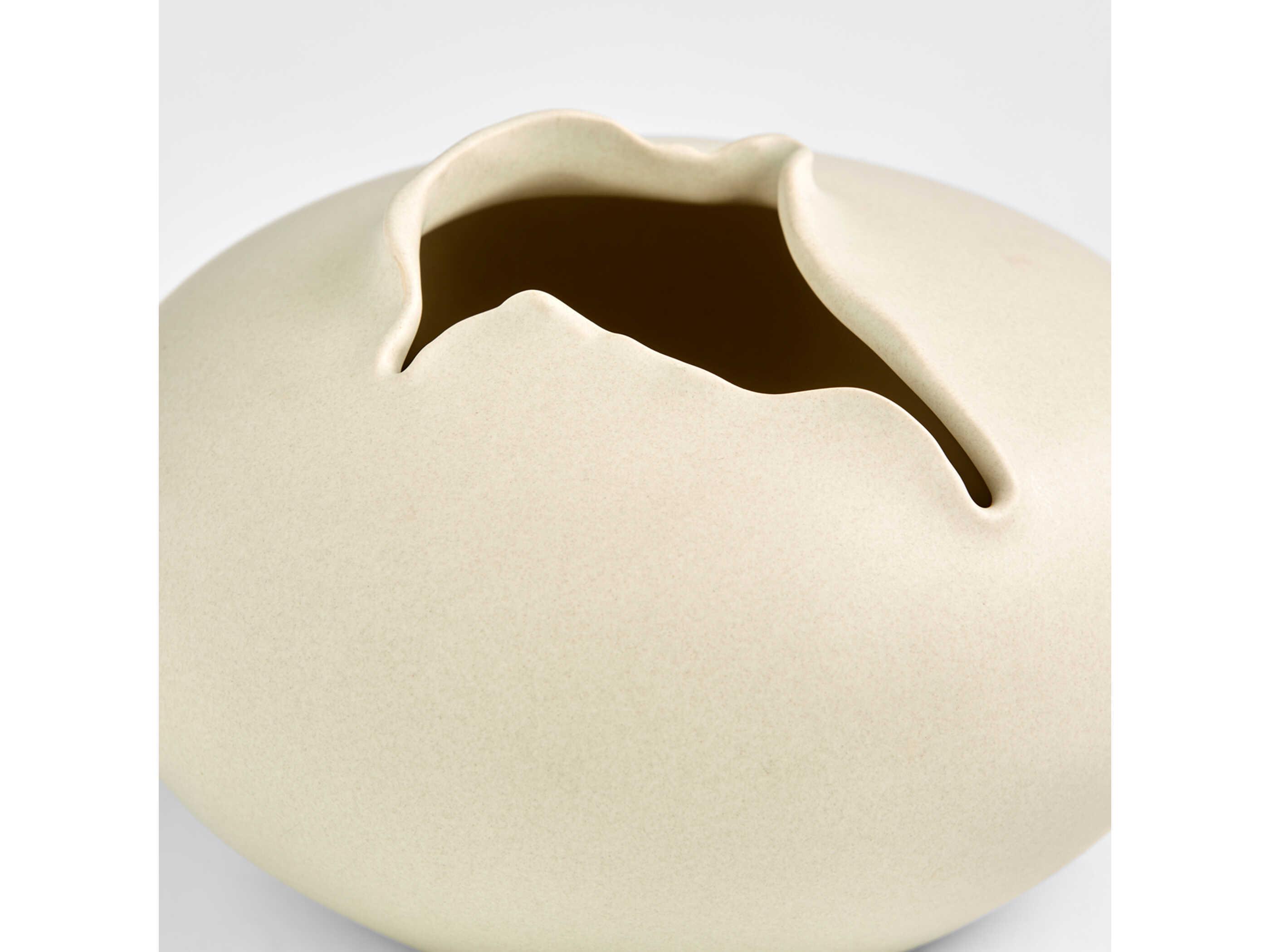 Cyan Design Off White Glaze Tambora Vase