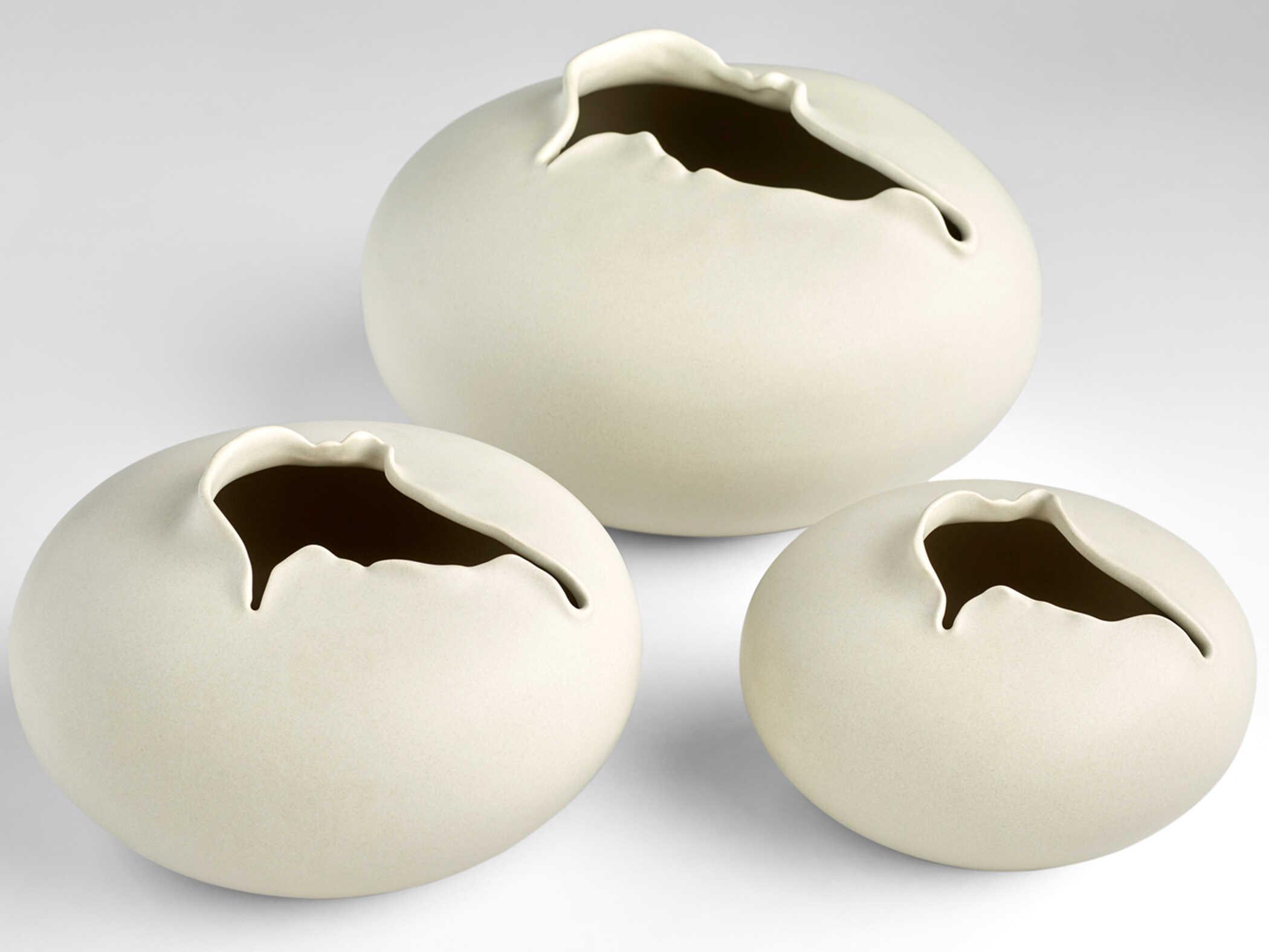 Cyan Design Off White Glaze Tambora Vase