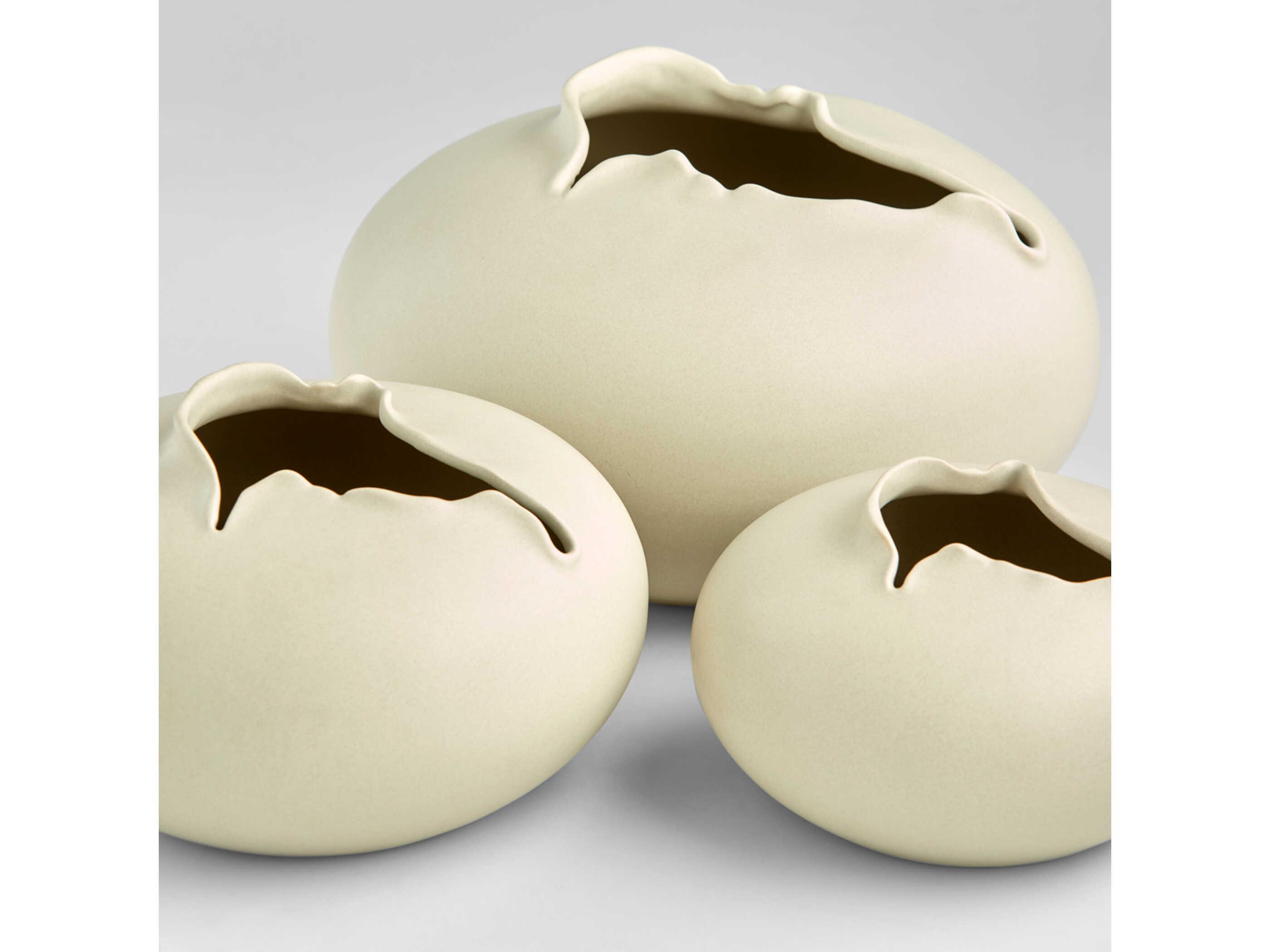 Cyan Design Off White Glaze Tambora Vase