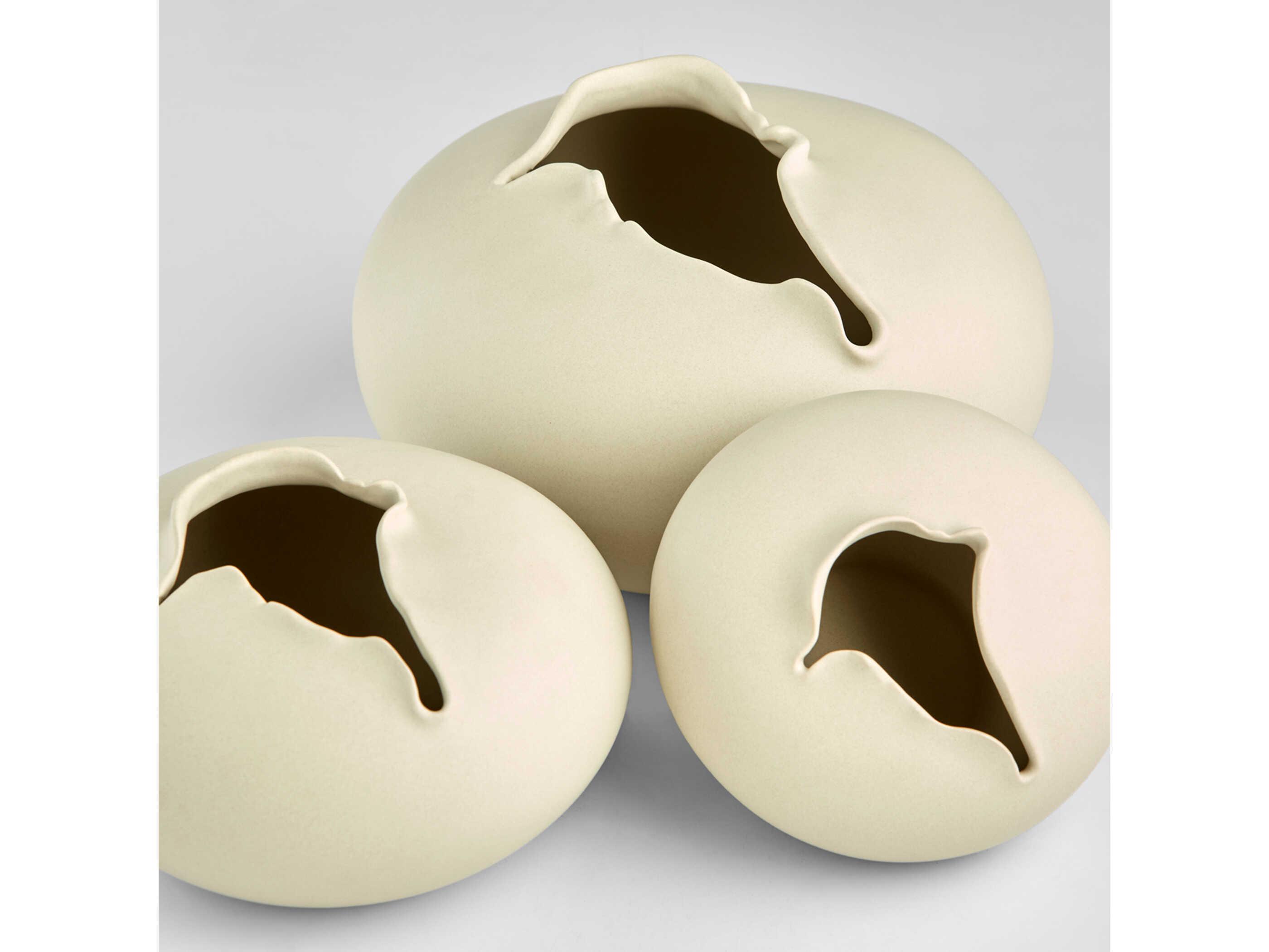 Cyan Design Off White Glaze Tambora Vase