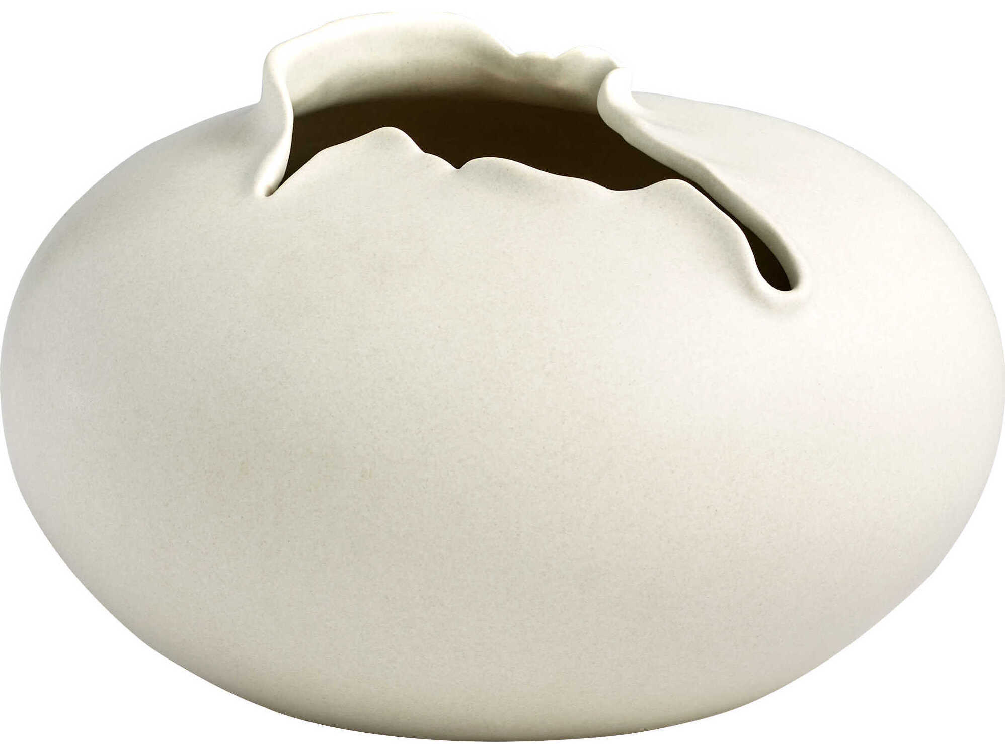 Cyan Design Off White Glaze Tambora Vase