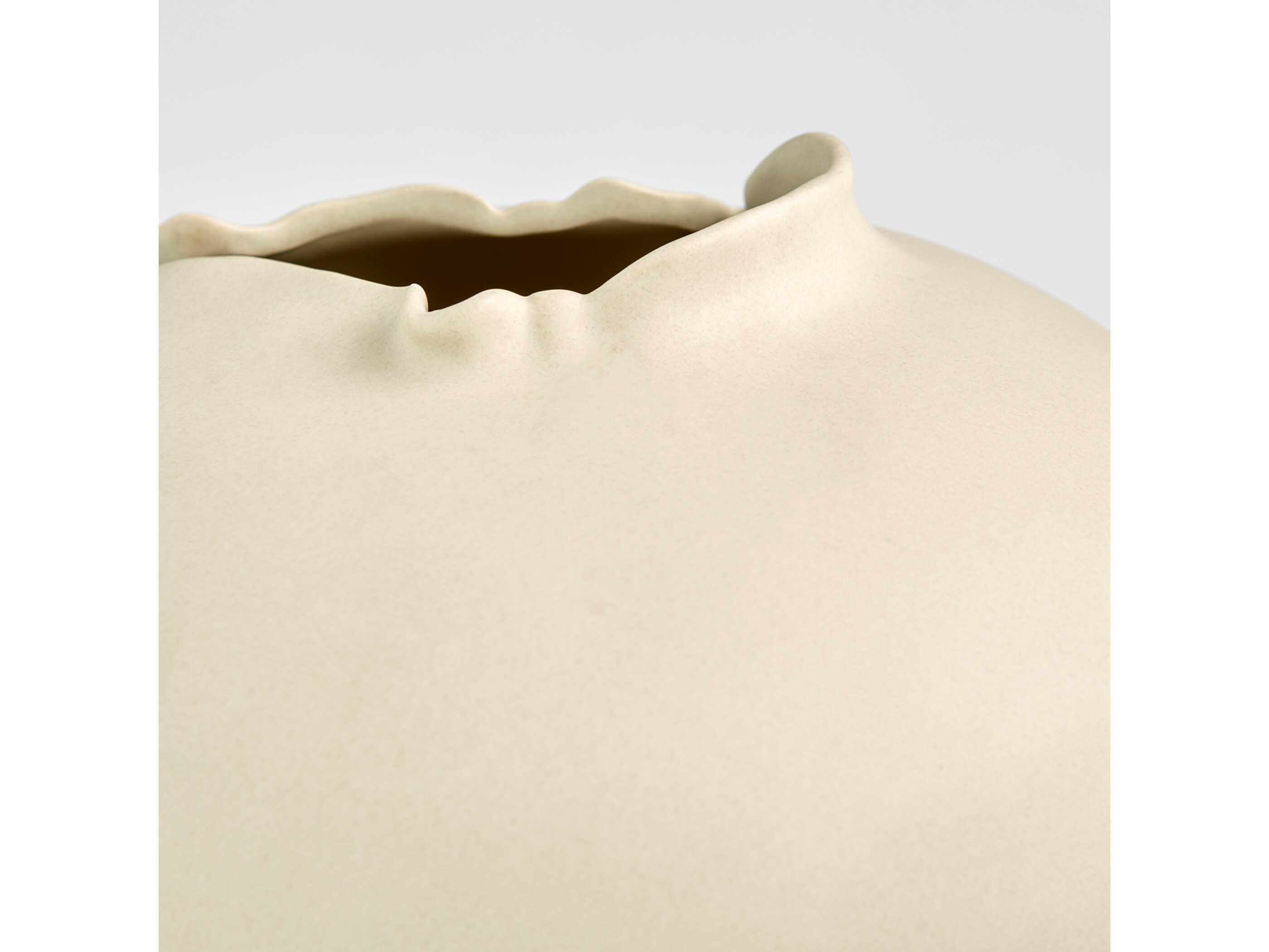 Cyan Design Off White Glaze Tambora Vase