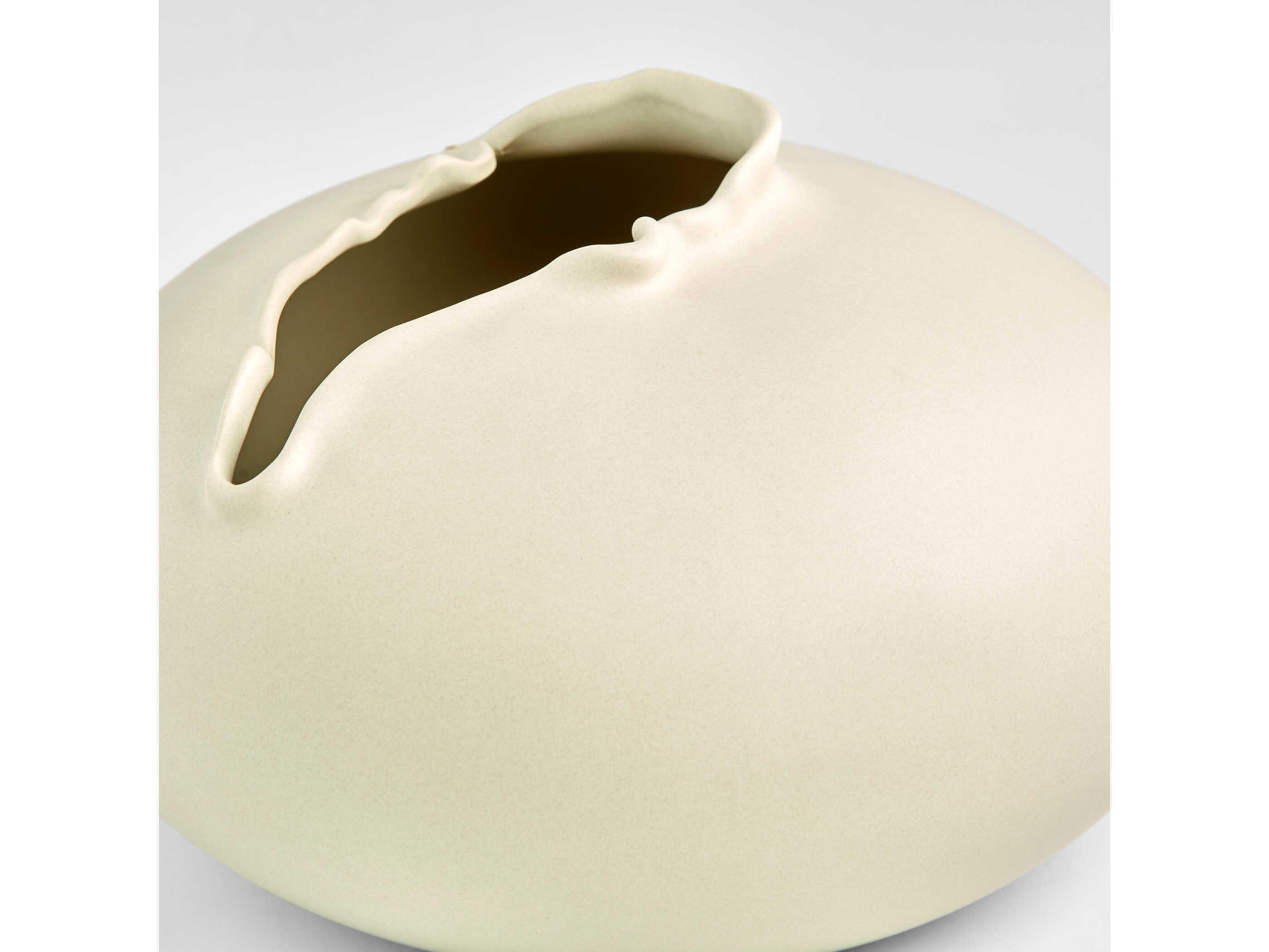 Cyan Design Off White Glaze Tambora Vase