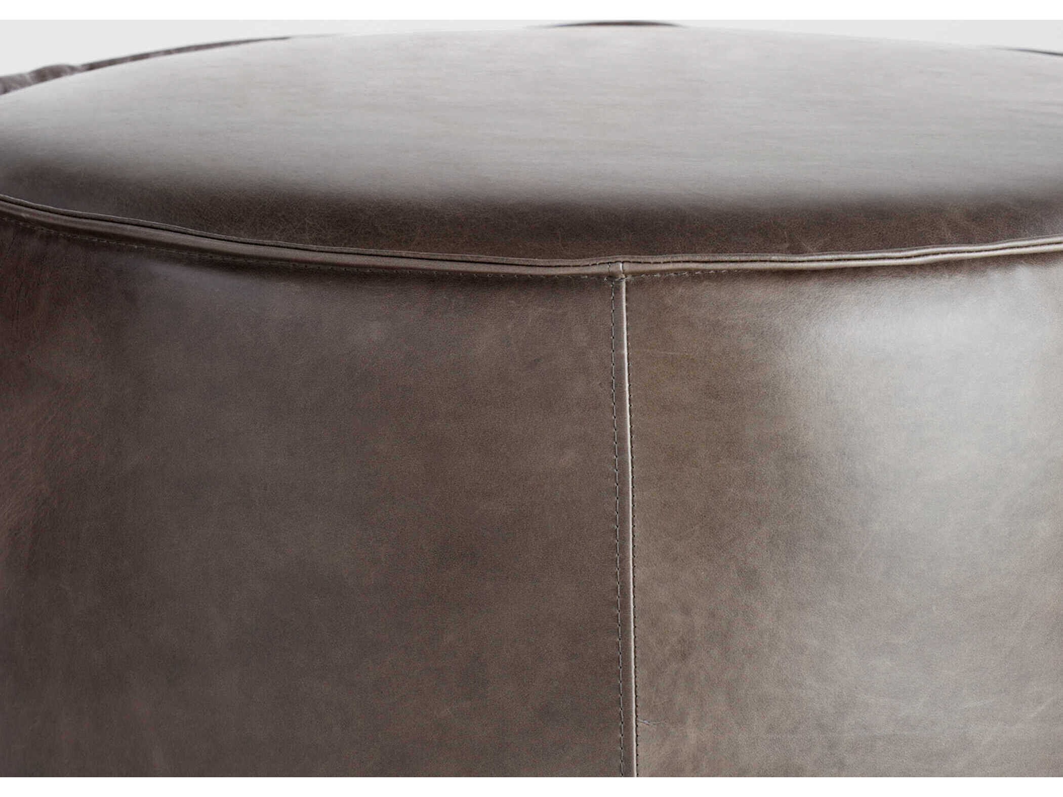 Cyan Design Lusso Brown Leather Ottoman