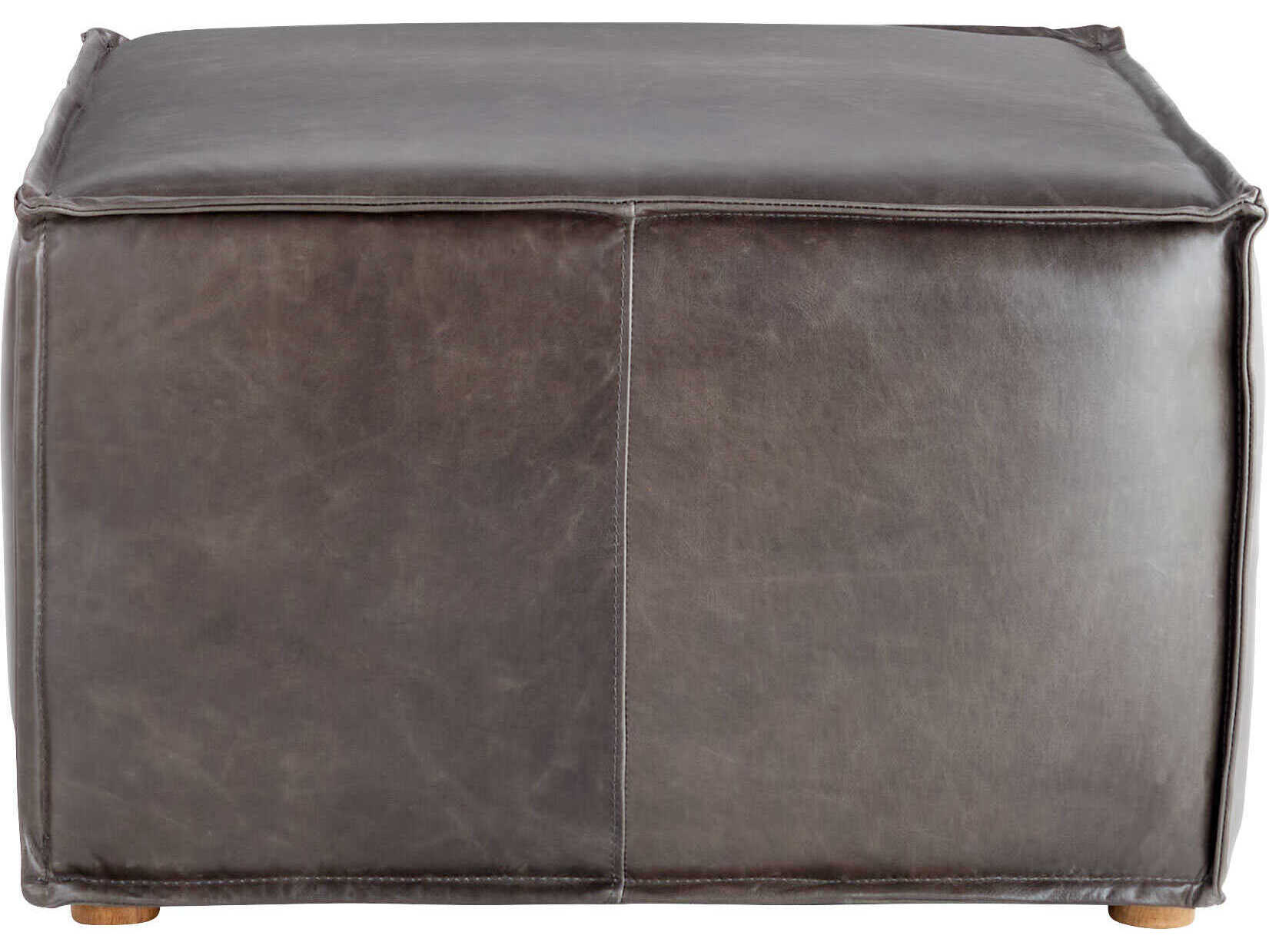 Cyan Design Lusso Brown Leather Ottoman