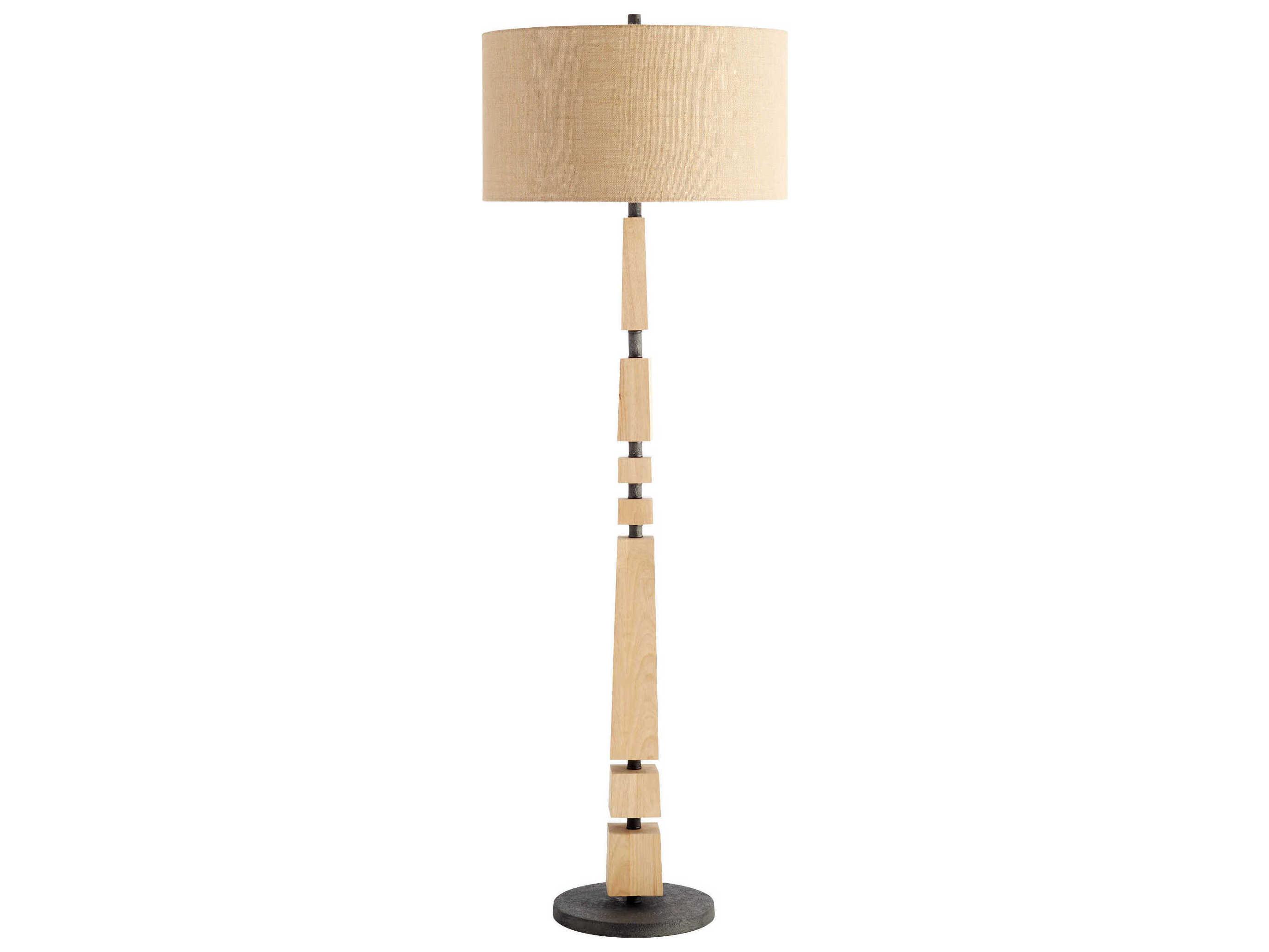Cyan Design Adonis Tan Black Wood Floor Lamp