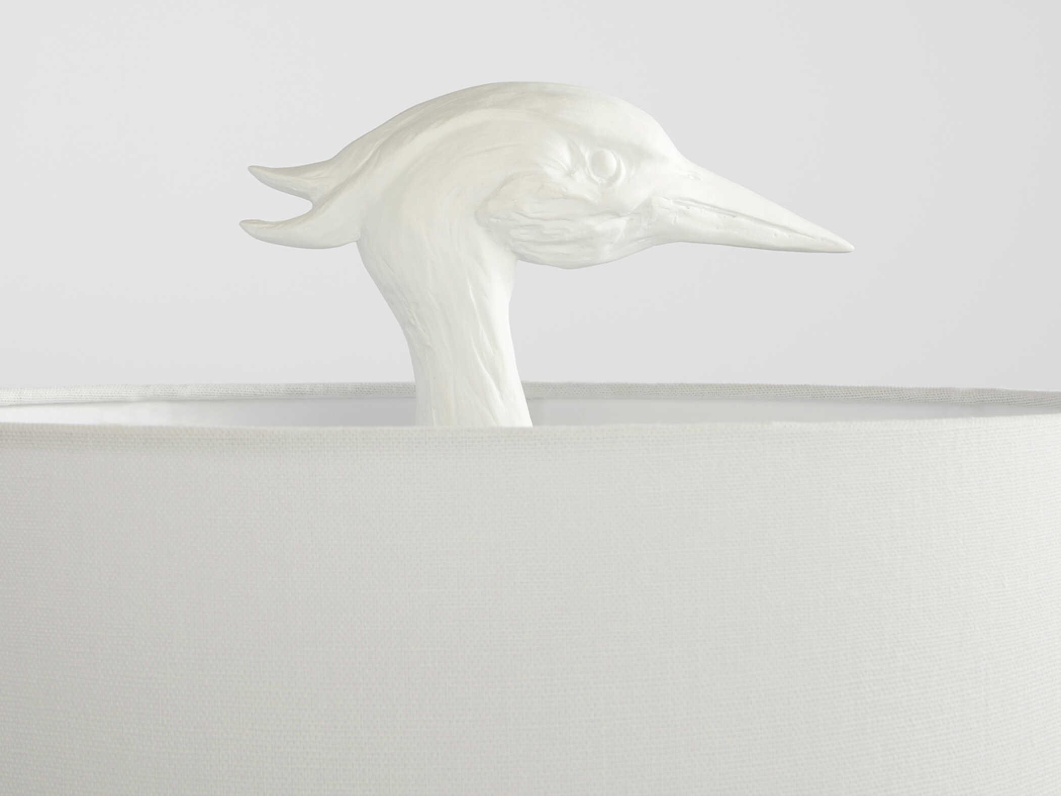 Cyan Design Ibis White Silver Lined Linen Buffet Lamp