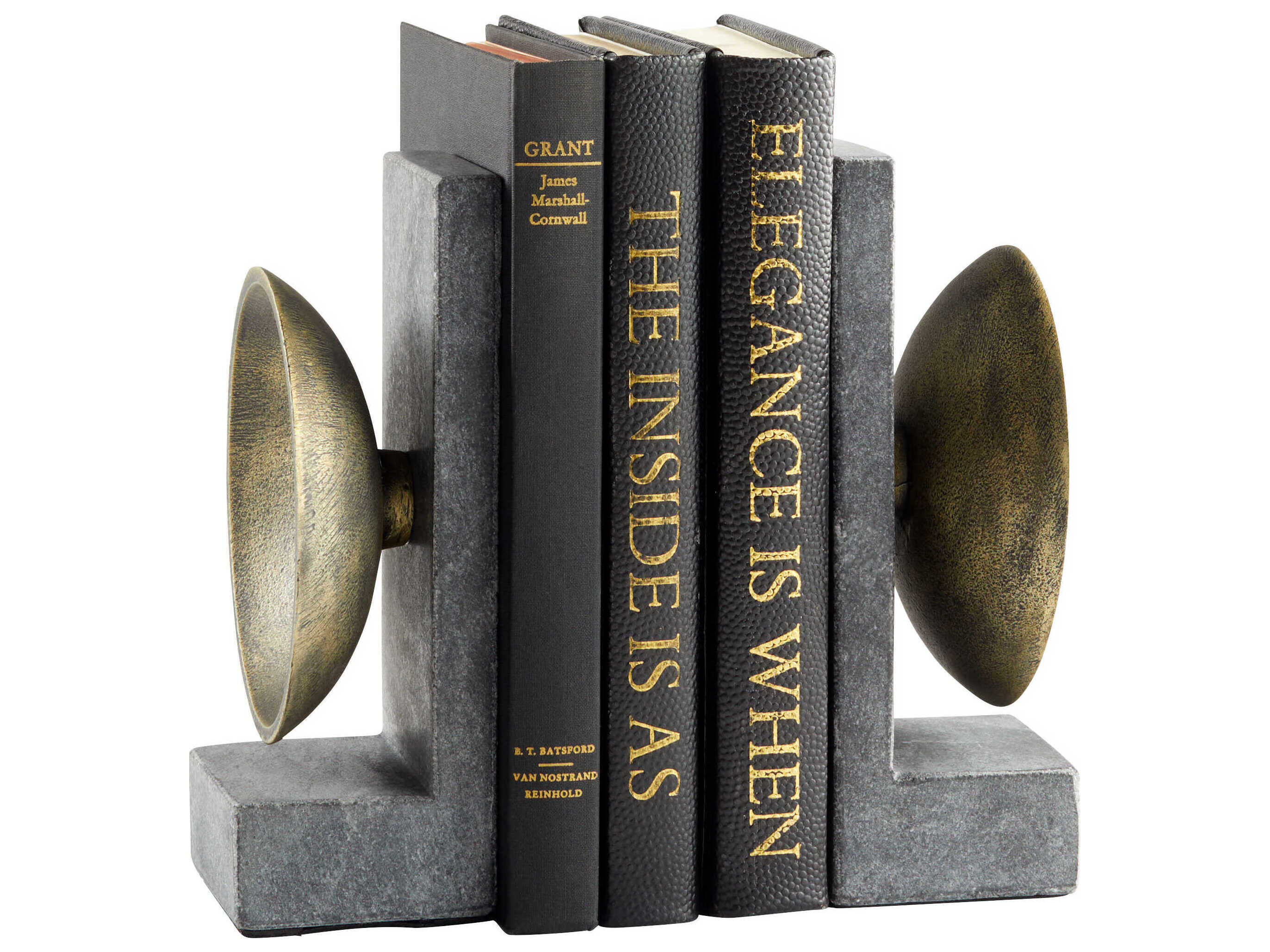 Cyan Design Black Brass Taal Bookend