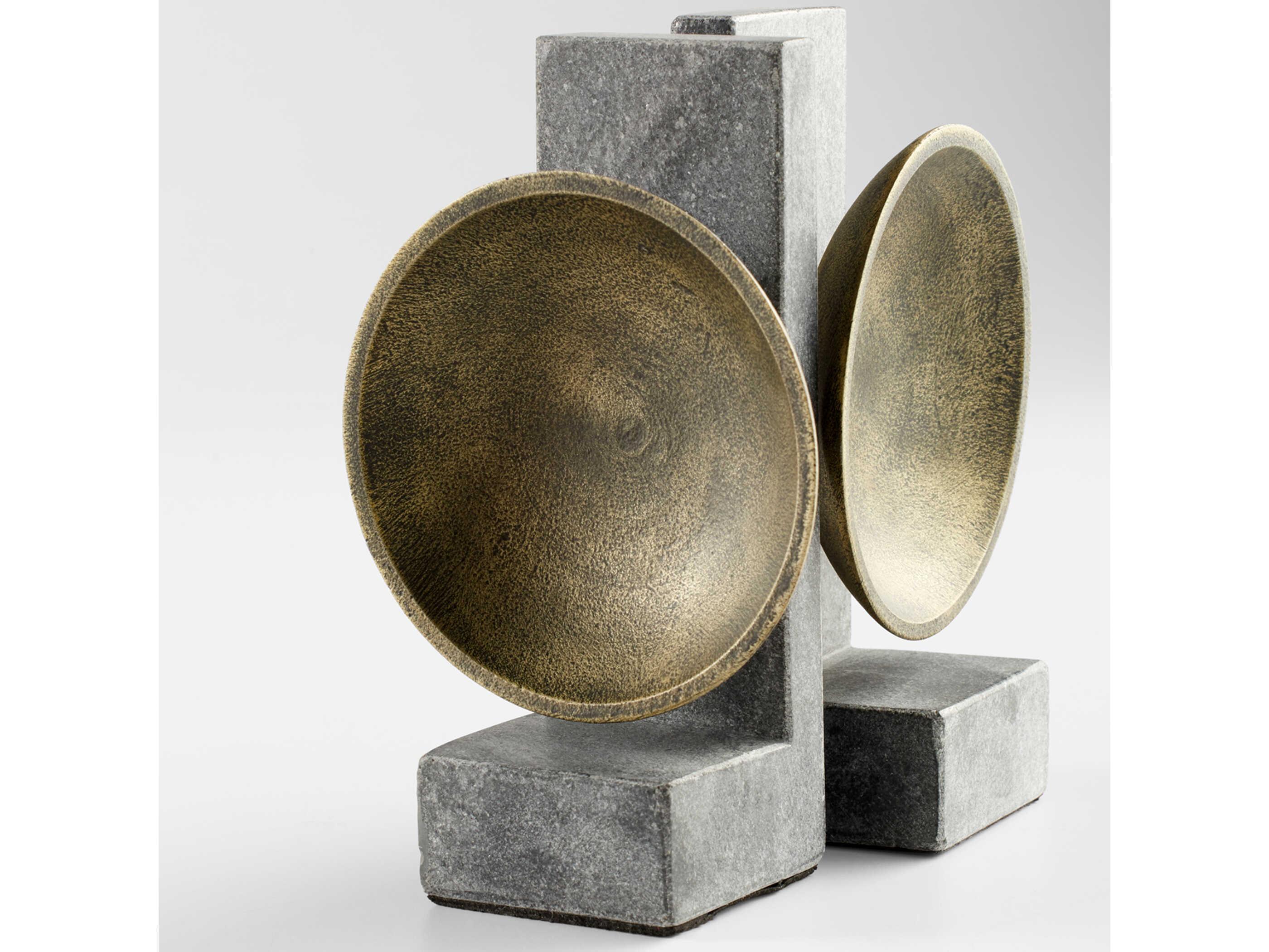 Cyan Design Black Brass Taal Bookend