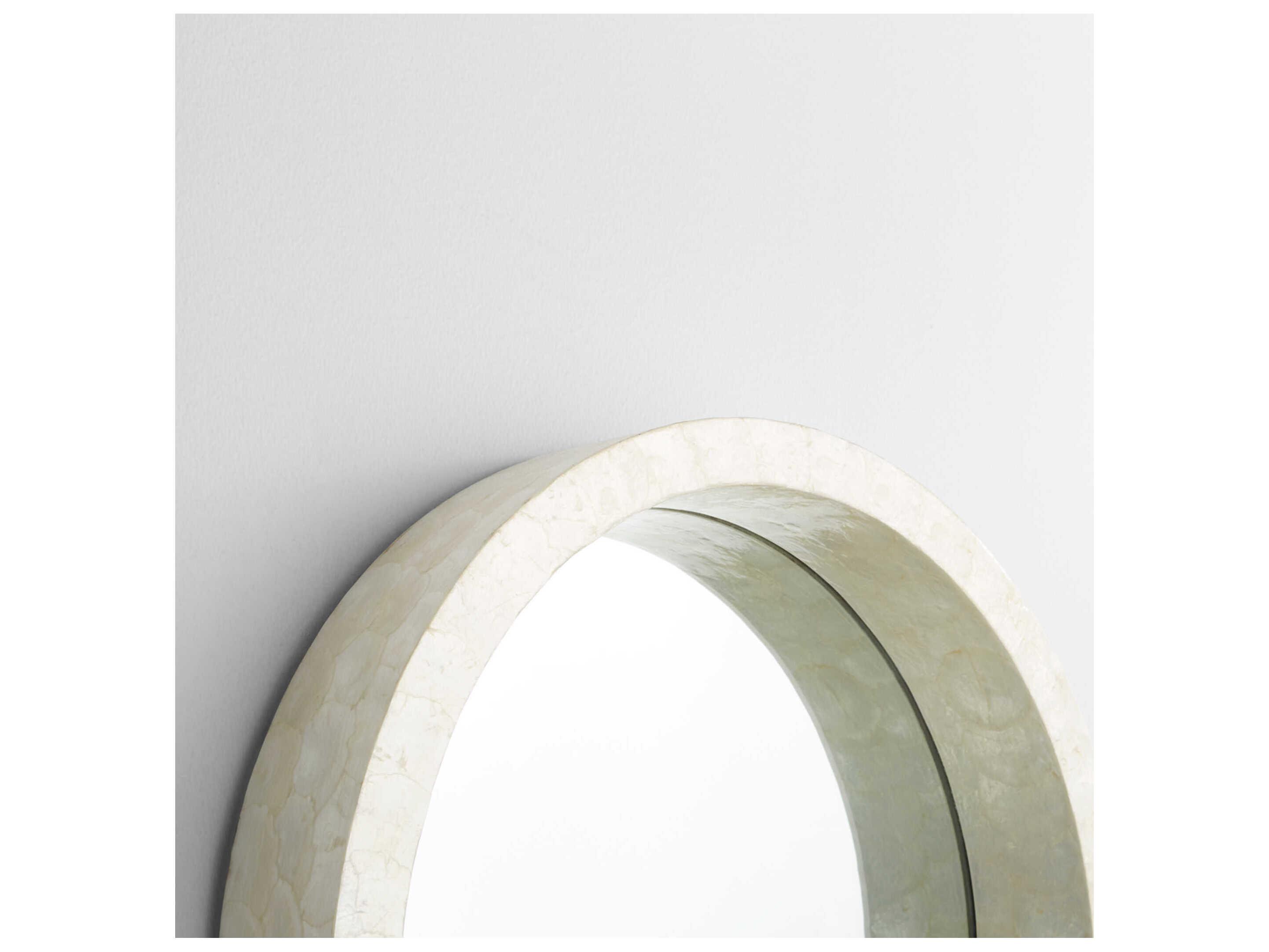 Cyan Design Triton White Round Wall Mirror