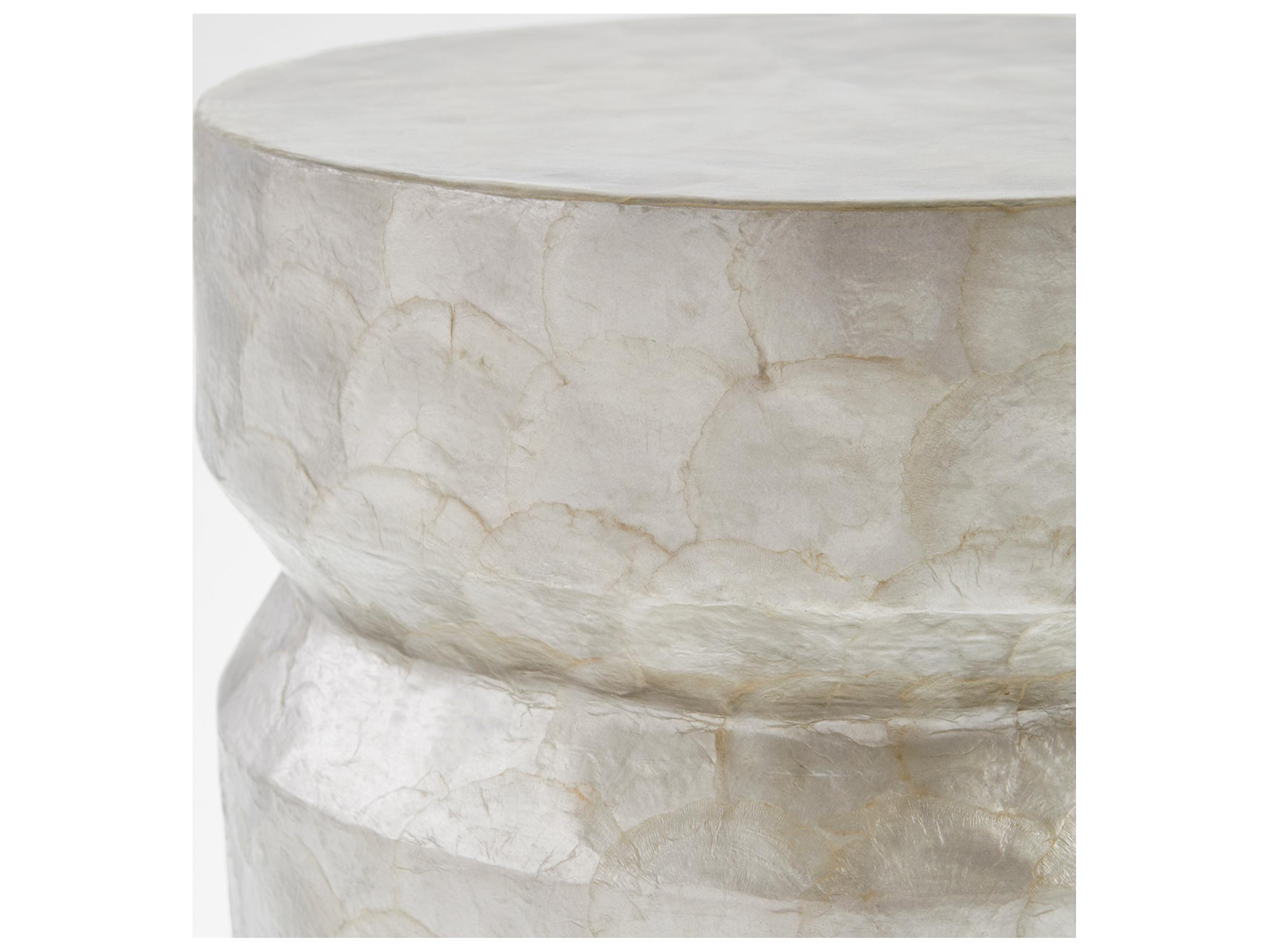 Cyan Design Triton Round Fiberglass Taupe End Table