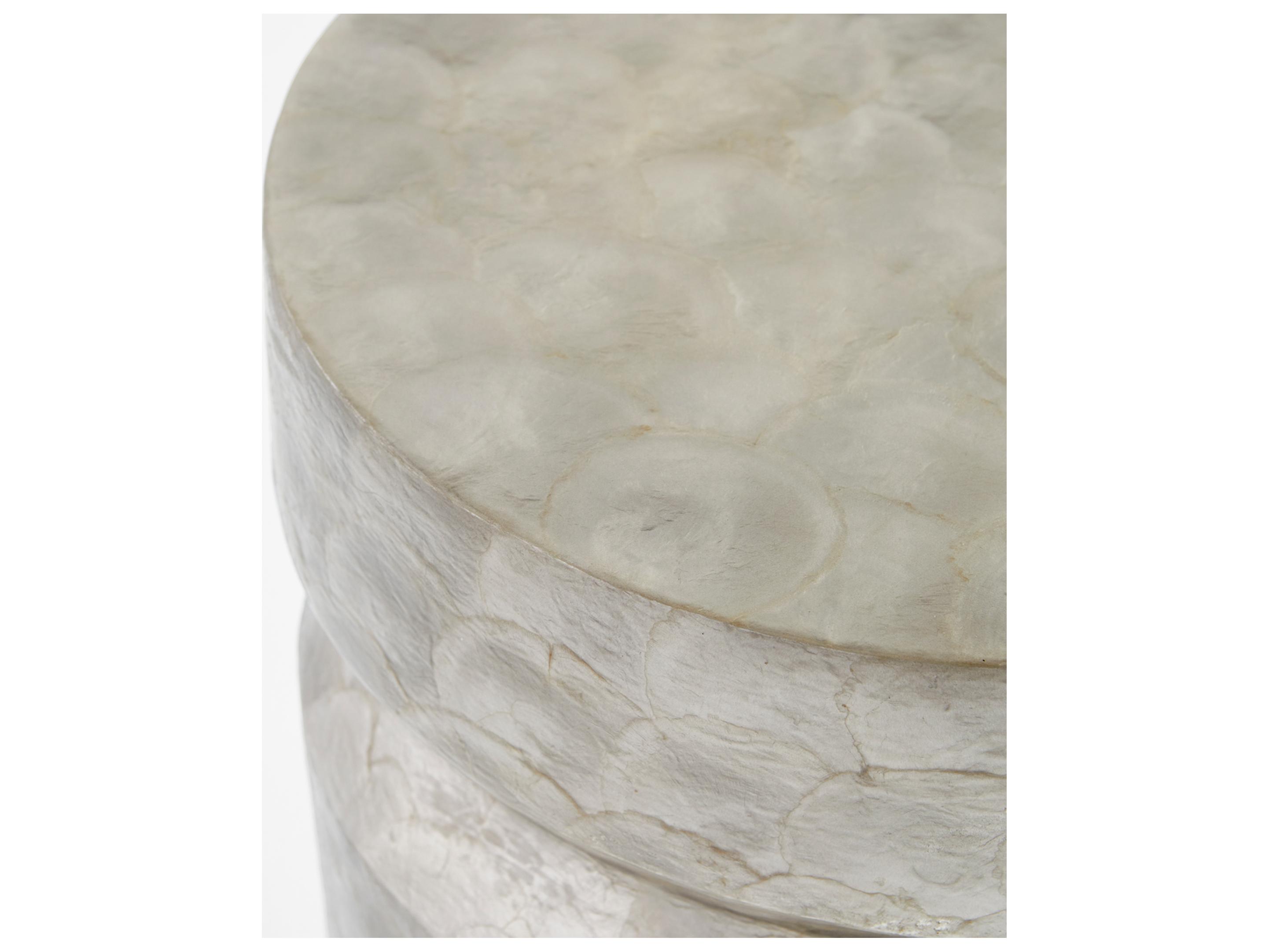 Cyan Design Triton Round Fiberglass Taupe End Table